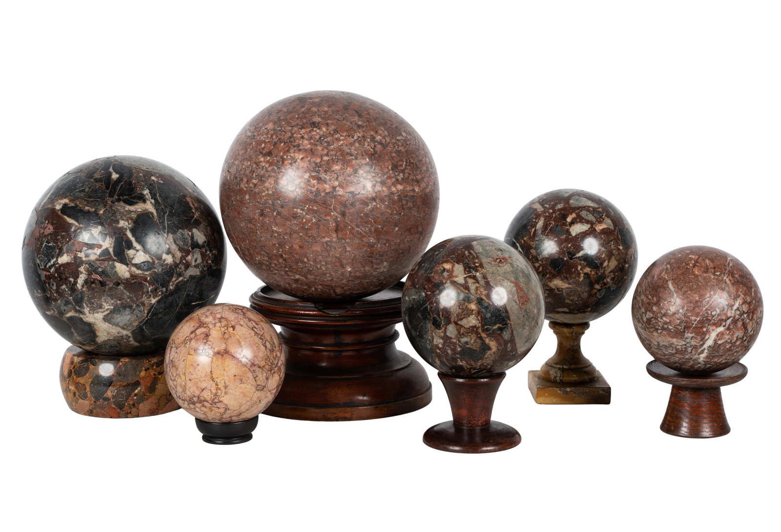 COLLECTION OF SPECIMEN MARBLE SPHERES (1 of 14)
