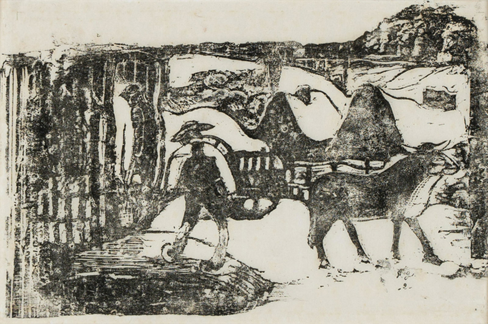 PAUL GAUGUIN (1848-1903): "LE CHAR A BOEUFS - SOUVENIR (1 of 10)