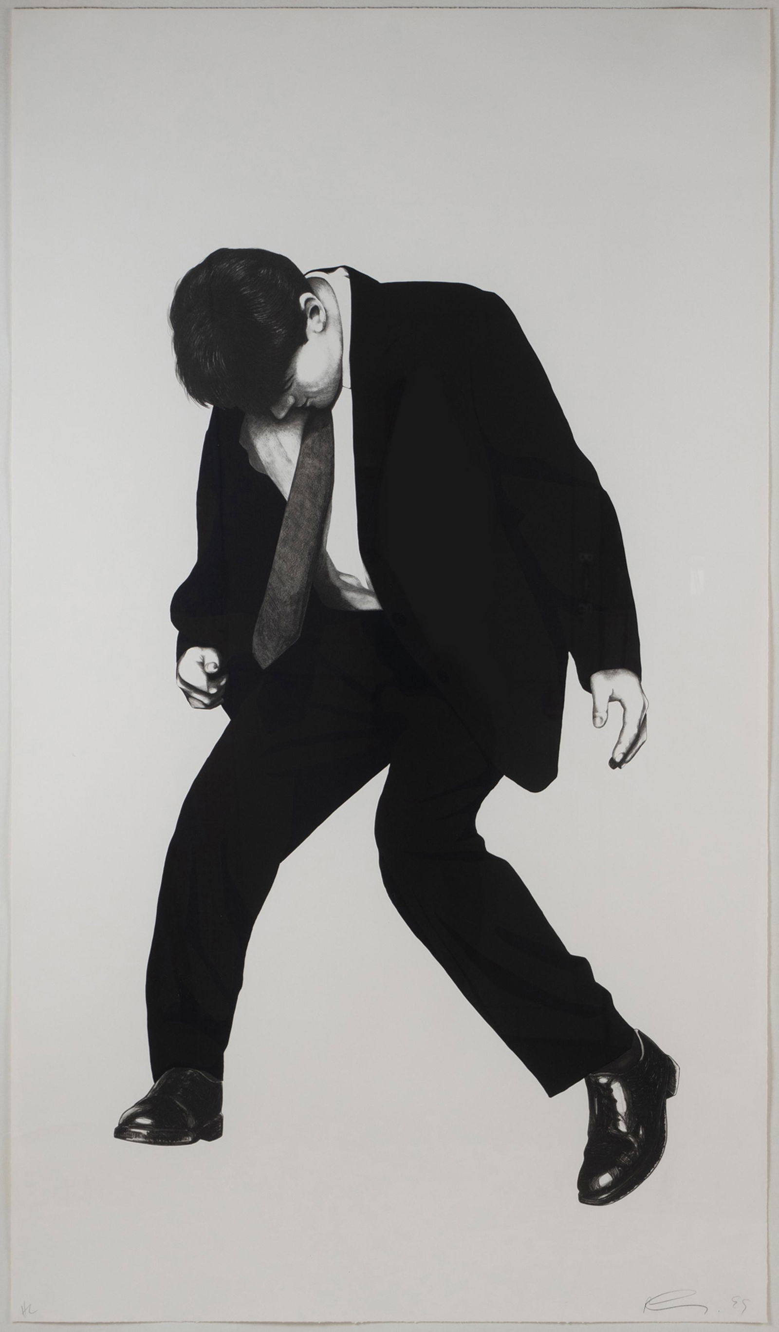 ROBERT LONGO (B. 1953): "JAMES": 1999; lithograph; signed and dated lower right; annotated "HC" lower left; 69 x 41 inches sight; 76 1/4 x 46 1/4 inches frame