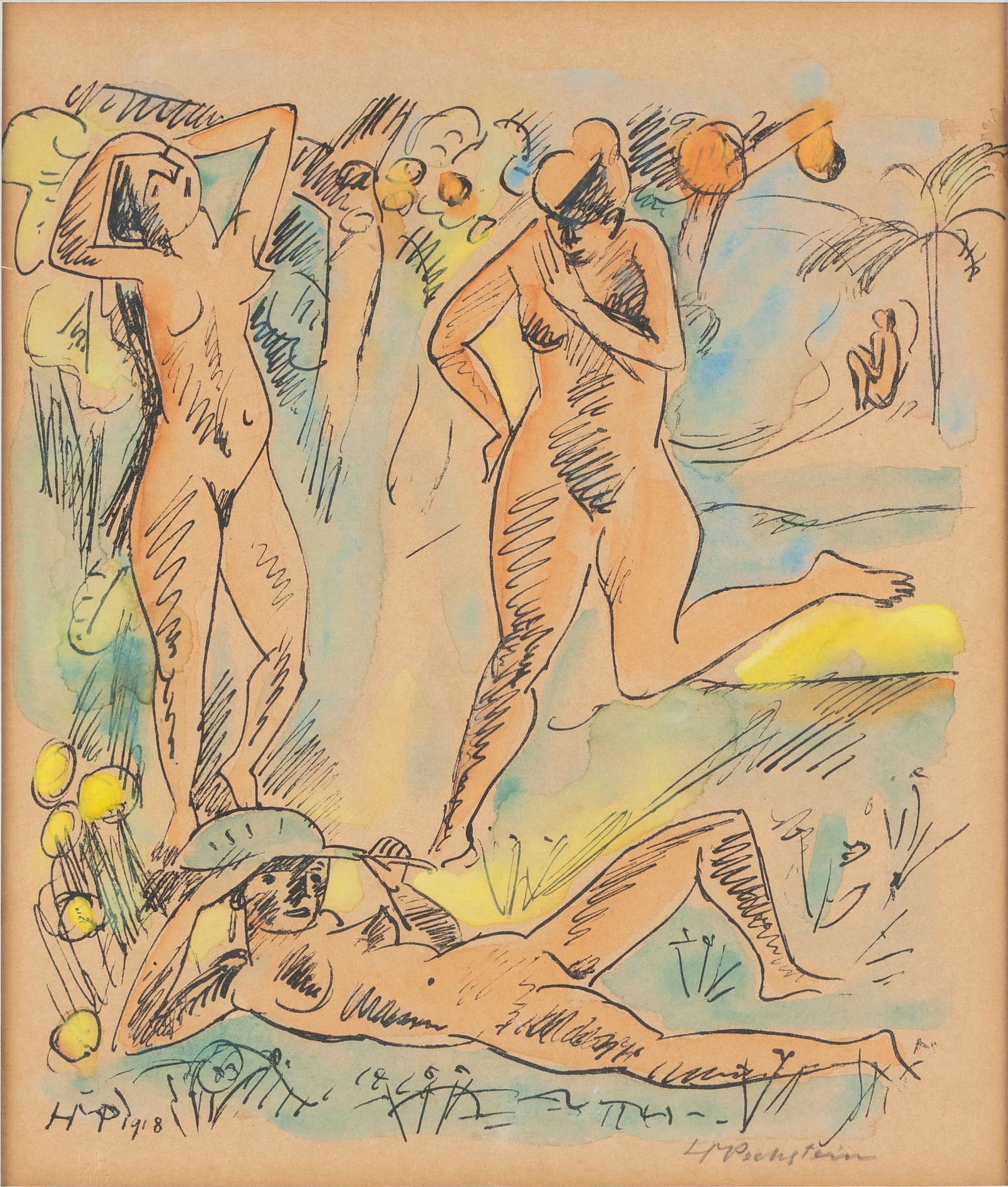 MAX PECHSTEIN (1881 â€“ 1955): "BADENDE" (1 of 16)