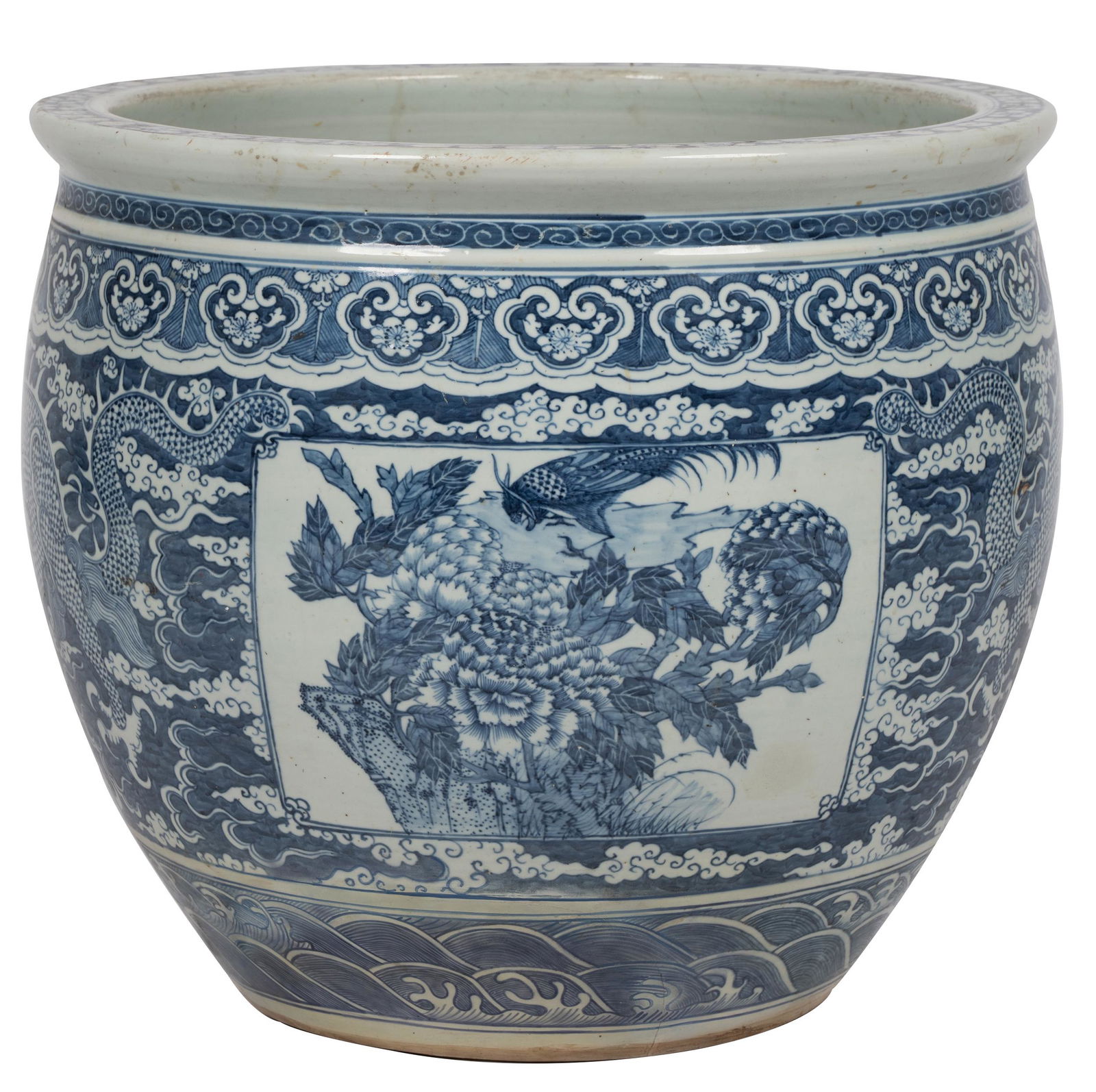 CHINESE BLUE & WHITE PORCELAIN JARDINIERE (1 of 9)