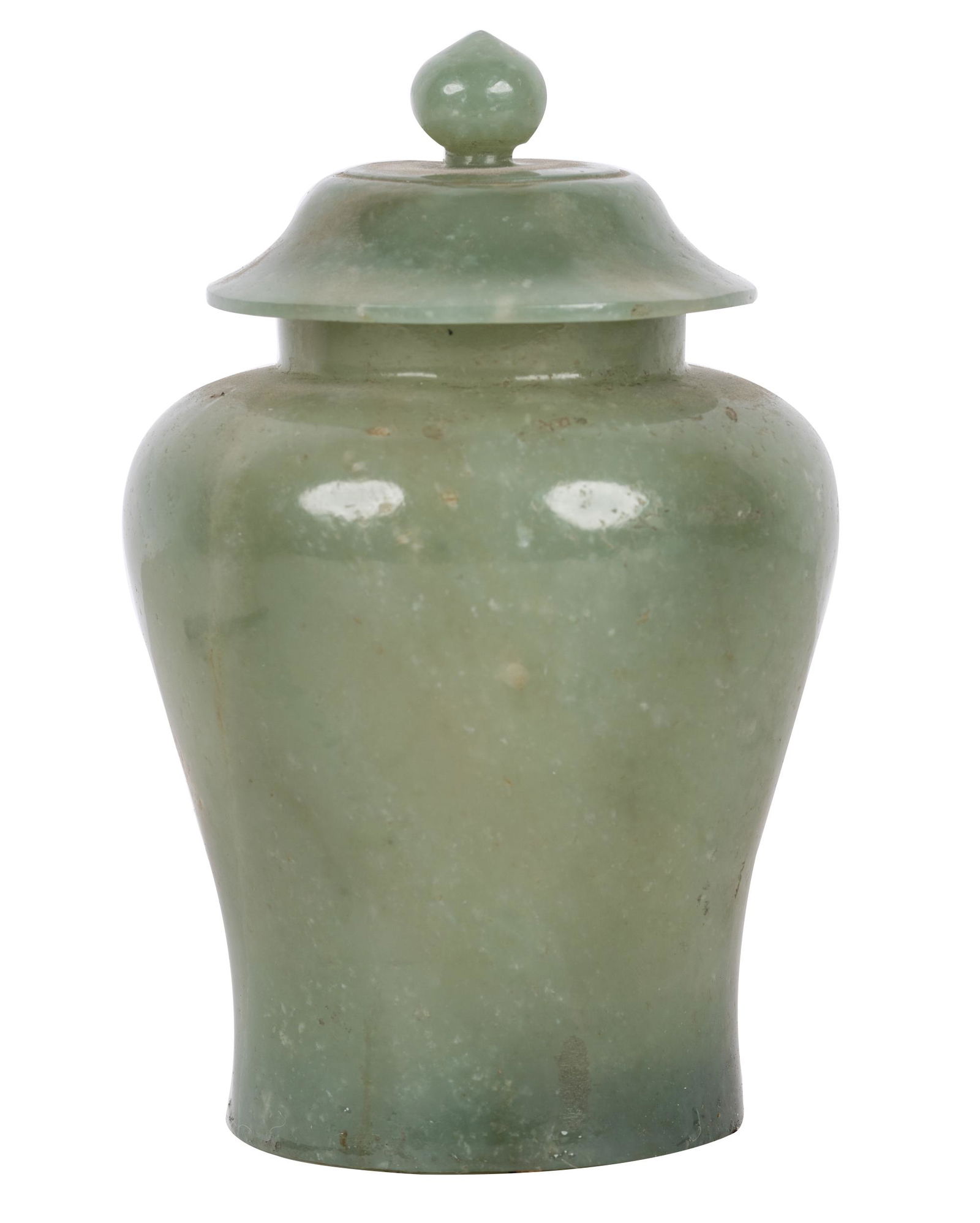 CHINESE CARVED JADE COVERED JAR (1 of 7)