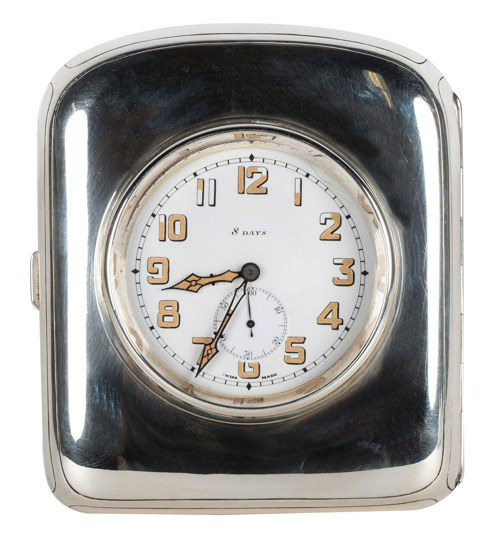 GEORGE V SILVER 8-DAY DESK CLOCK (1 of 10)