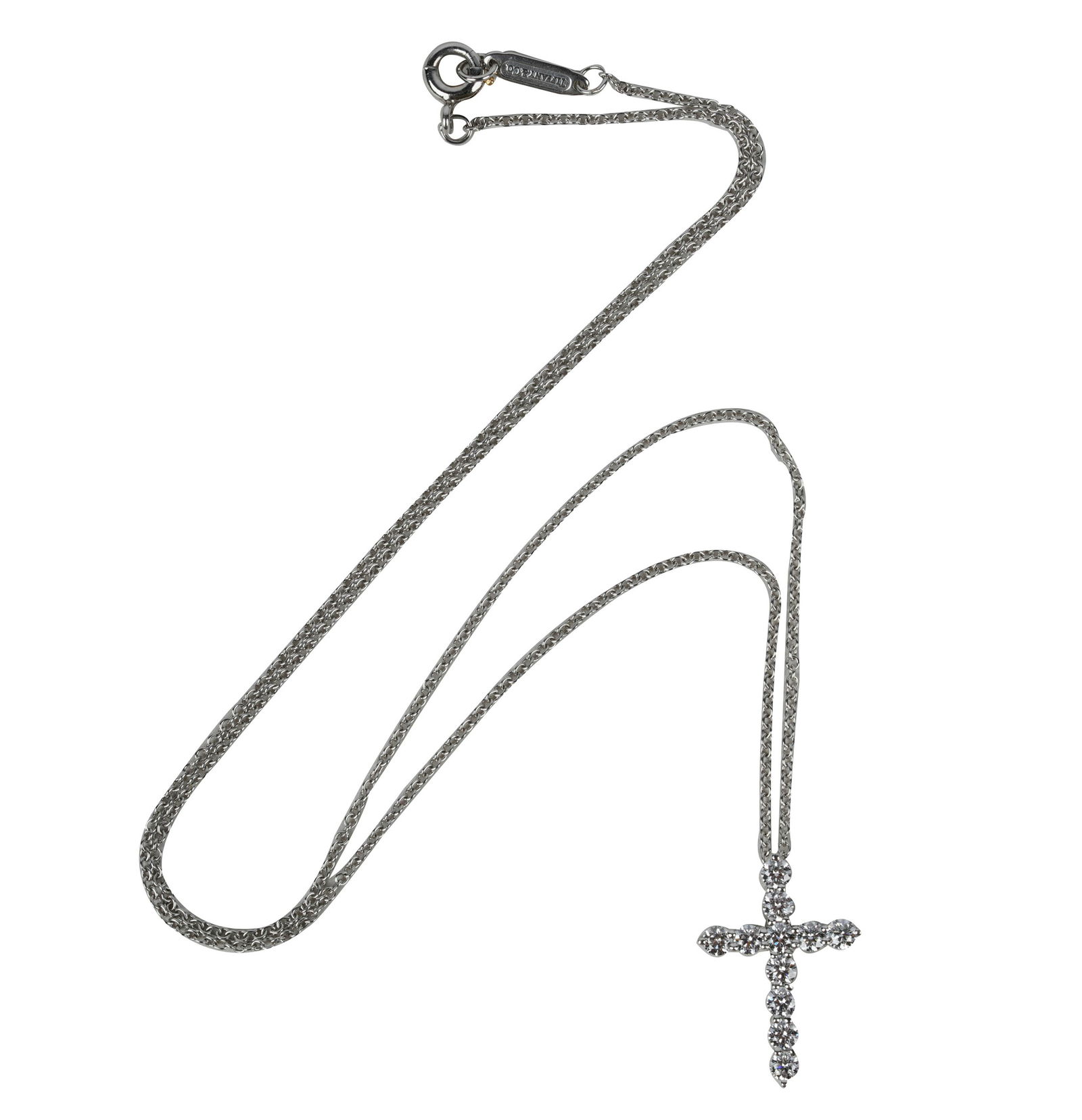 TIFFANY & CO. PLATINUM & DIAMOND CROSS NECKLACE (1 of 6)