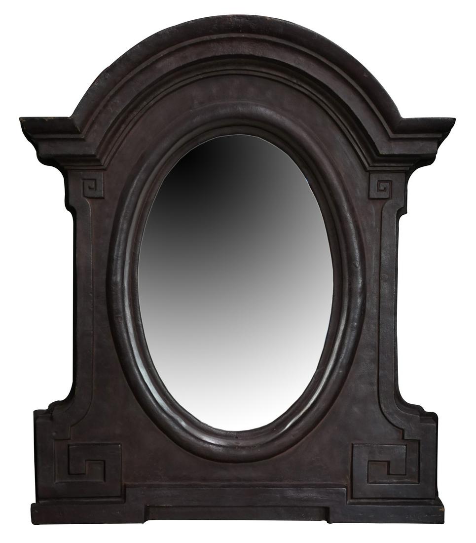 FRENCH CAST IRON MIRROR (1 of 8)