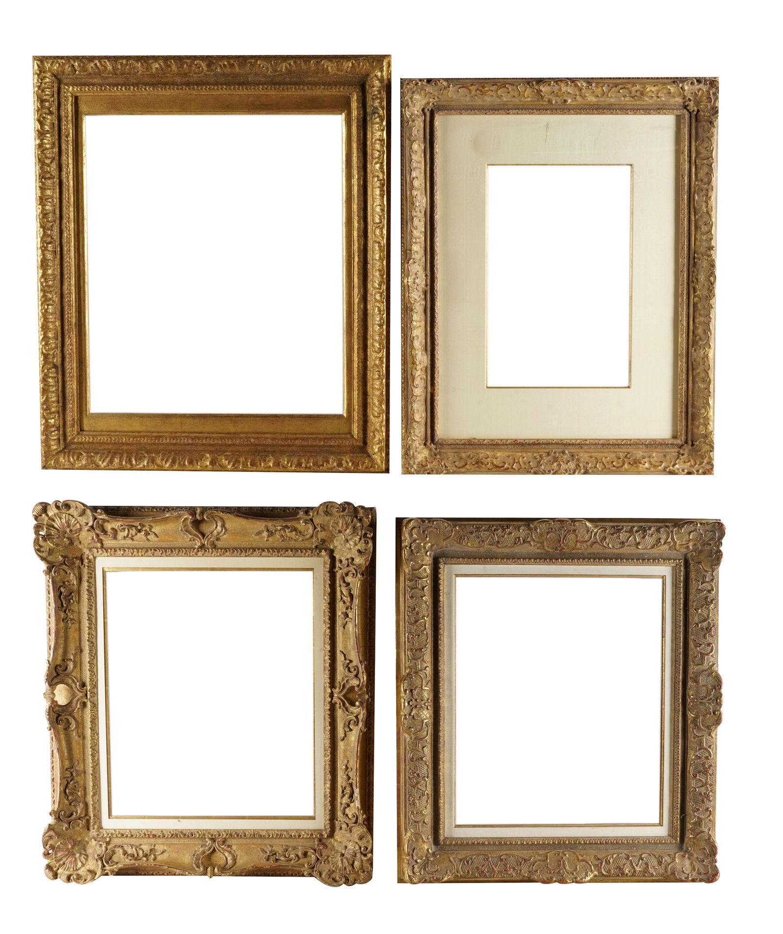 FOUR CARVED GILTWOOD PICTURE FRAMES (1 of 10)