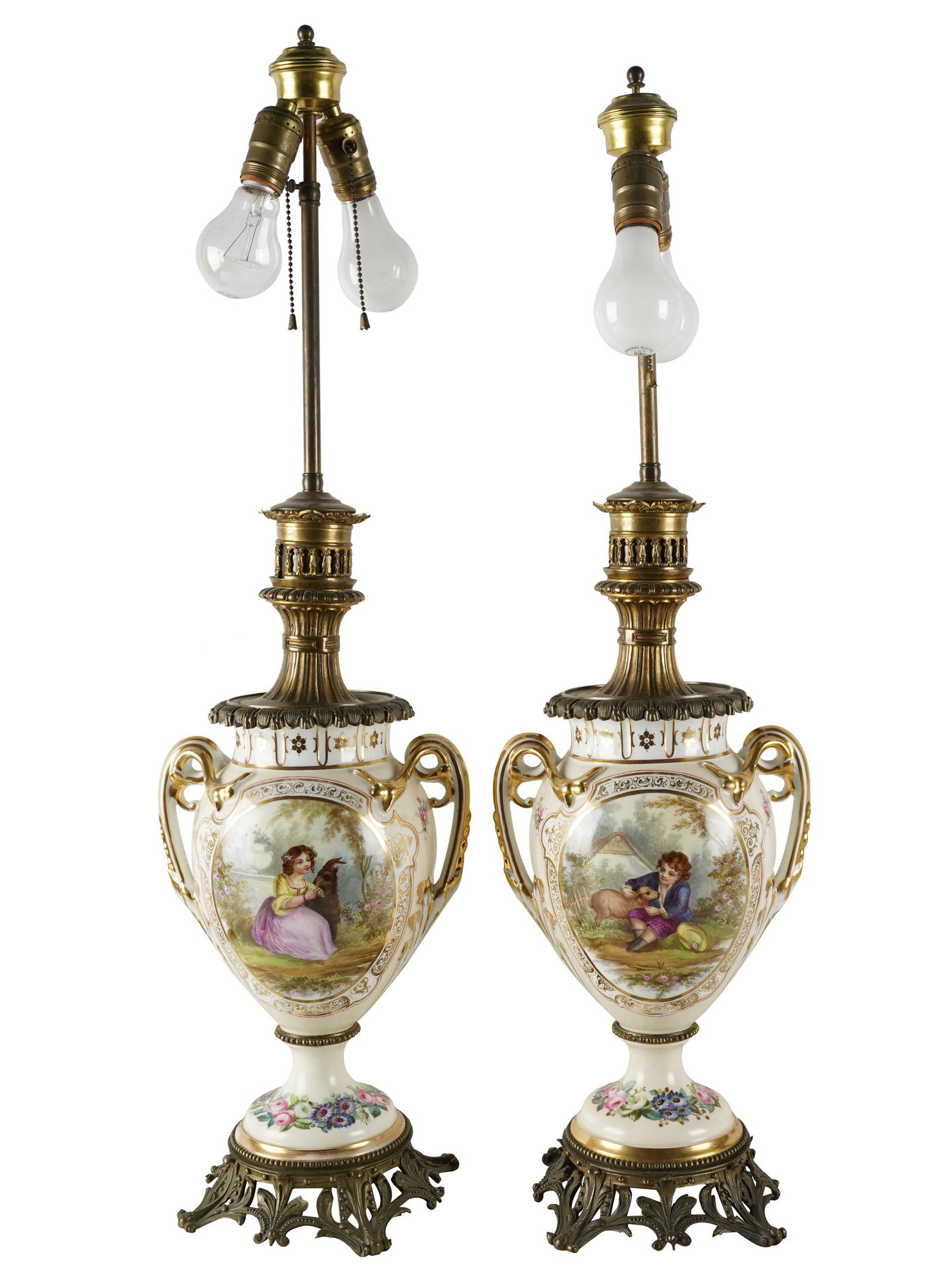 PAIR OF CONTINENTAL PORCELAIN URNS (1 of 11)