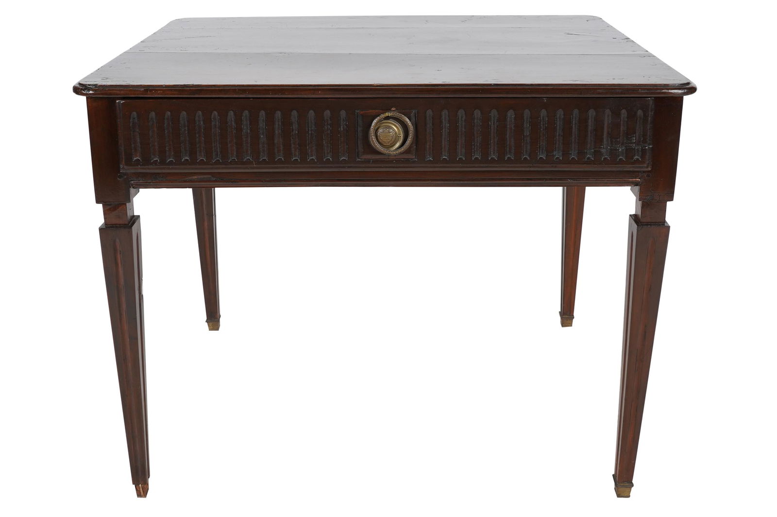 NEOCLASSICAL CARVED MAHOGANY SIDE TABLE (1 of 11)