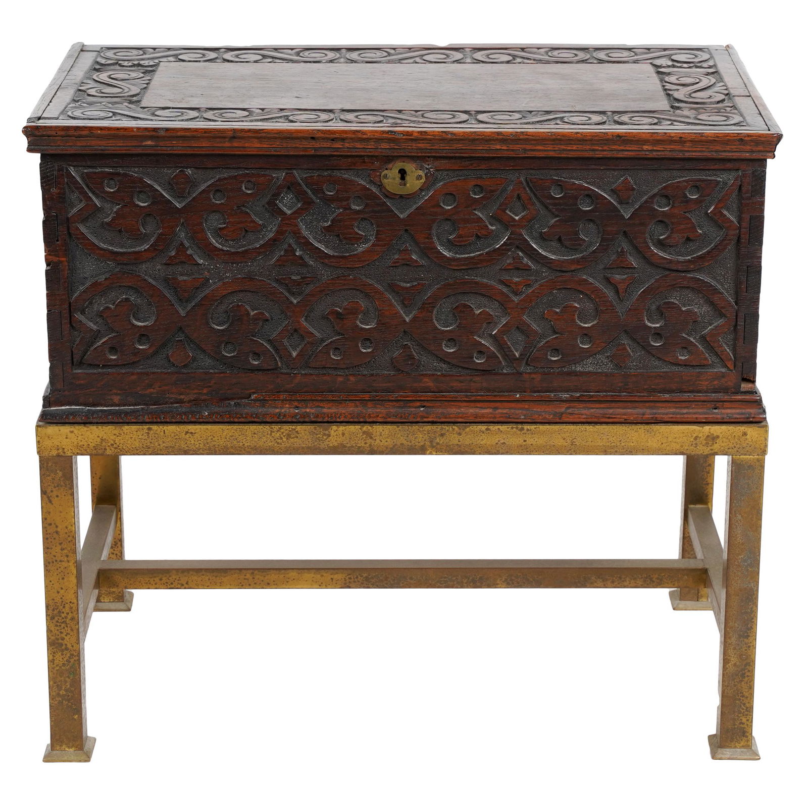 CARVED OAK BIBLE BOX (1 of 7)