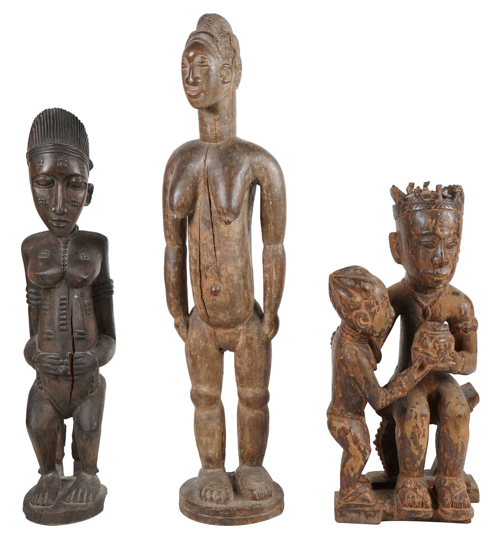 THREE AFRICAN WOOD CARVINGS (1 of 13)