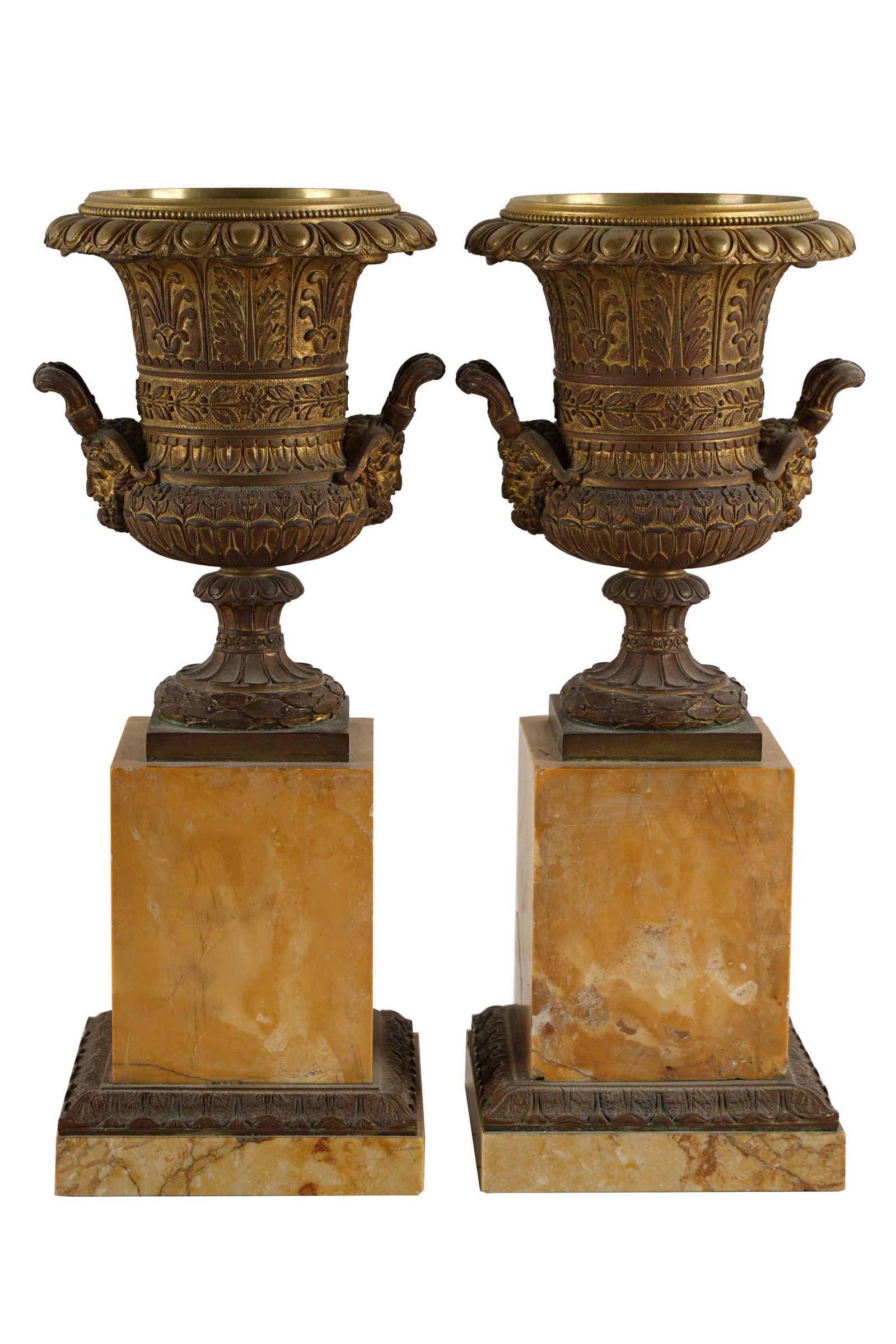 PAIR OF BRONZE URNS (1 of 9)