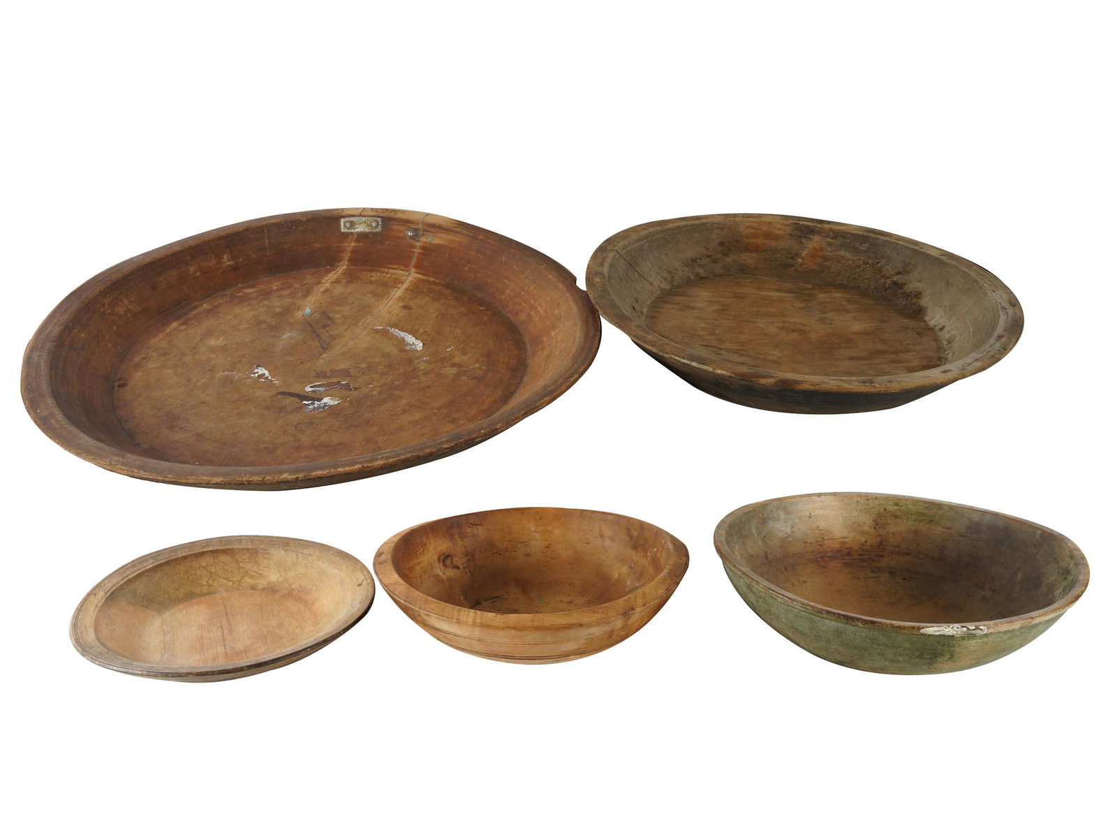 FIVE TREEN BOWLS (1 of 15)