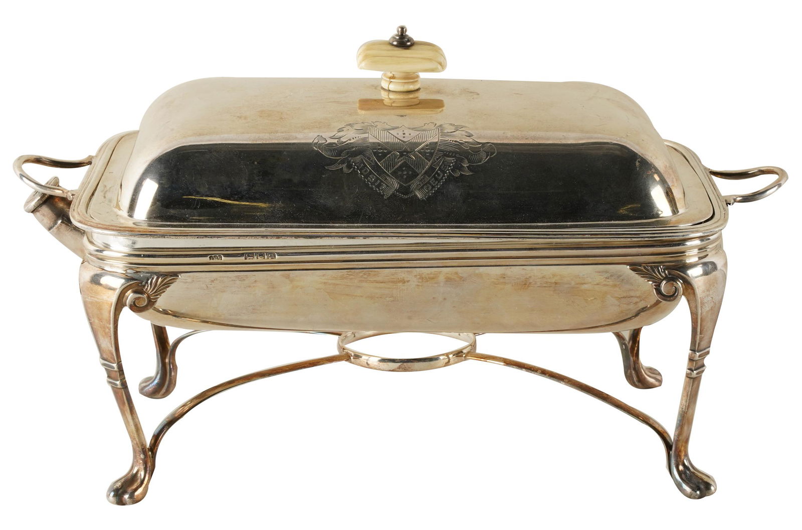 LATE VICTORIAN STERLING ENTREE ON STAND (1 of 6)
