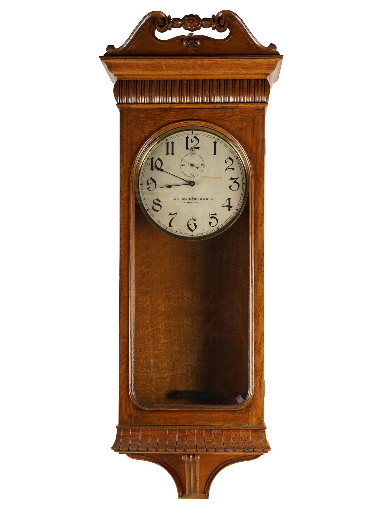 AUTOMATIC ELECTRIC CLOCK CO. OAK WALL CLOCK (1 of 9)