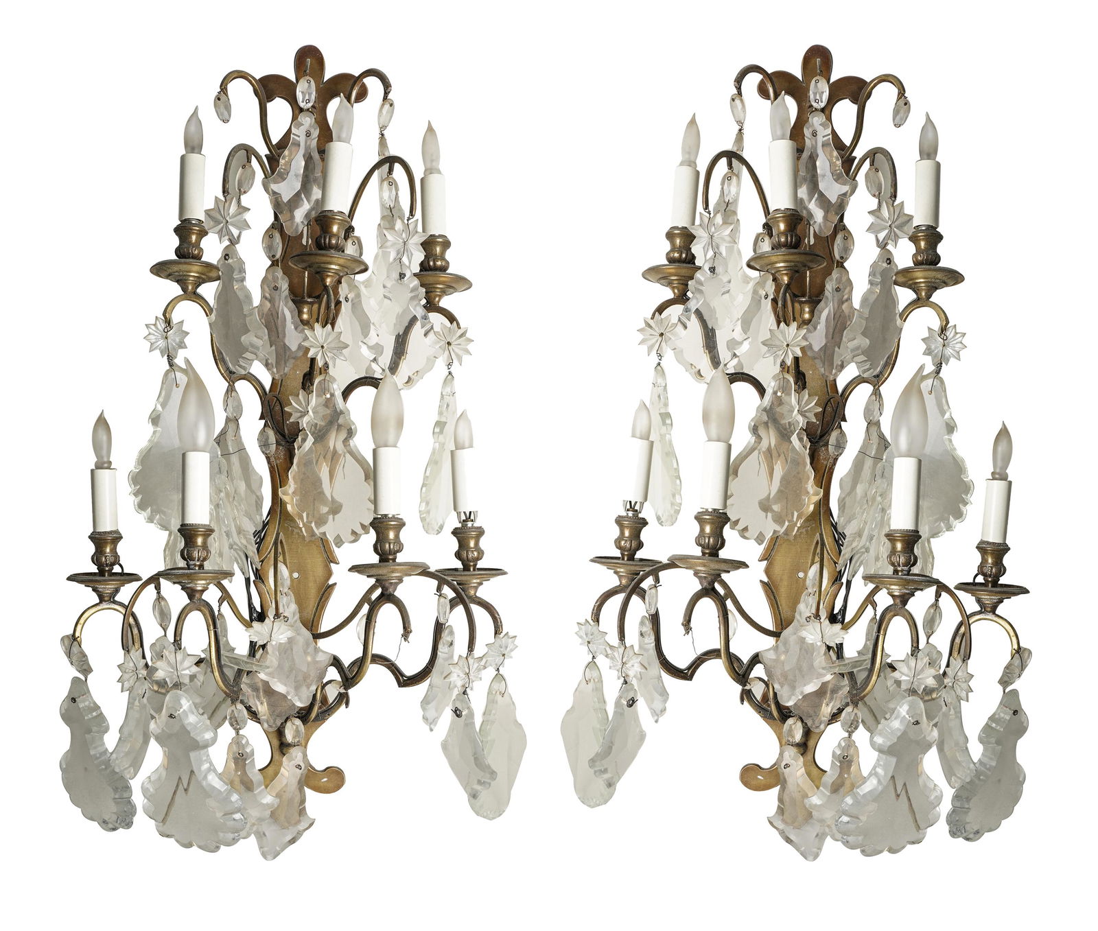 PAIR OF CRYSTAL SEVEN-LIGHT WALL SCONCES (1 of 11)