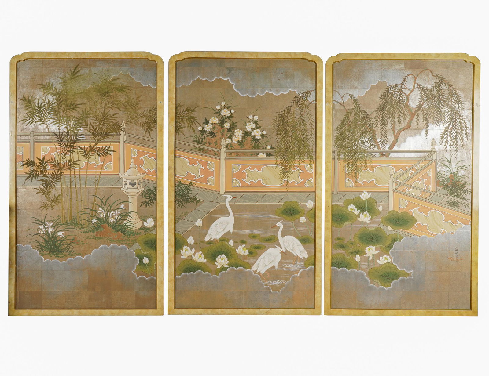 ROBERT CROWDER: THREE ASIAN-STYLE  PANELS (1 of 9)