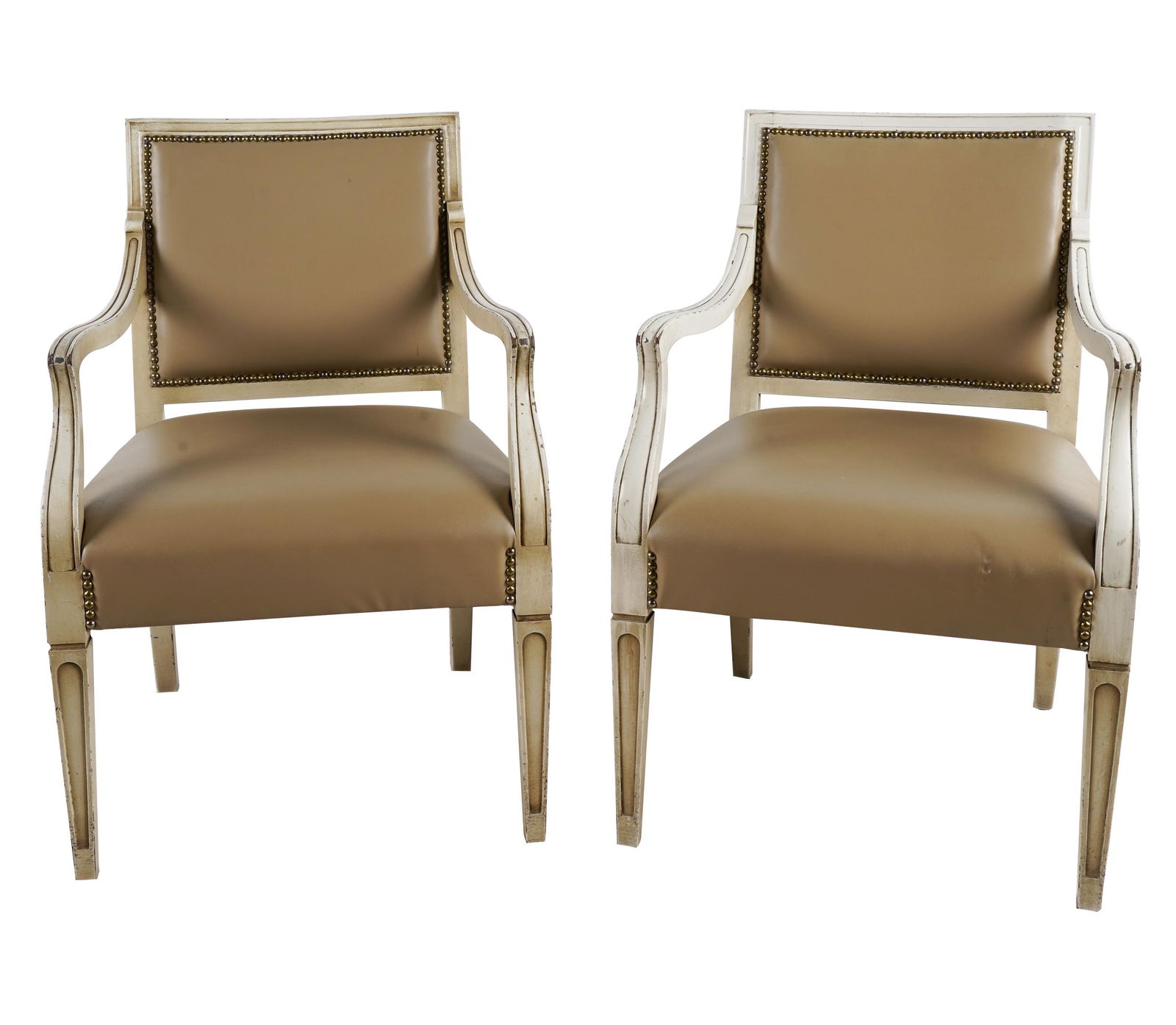 PAIR OF PAINTED OPEN ARMCHAIRS (1 of 8)