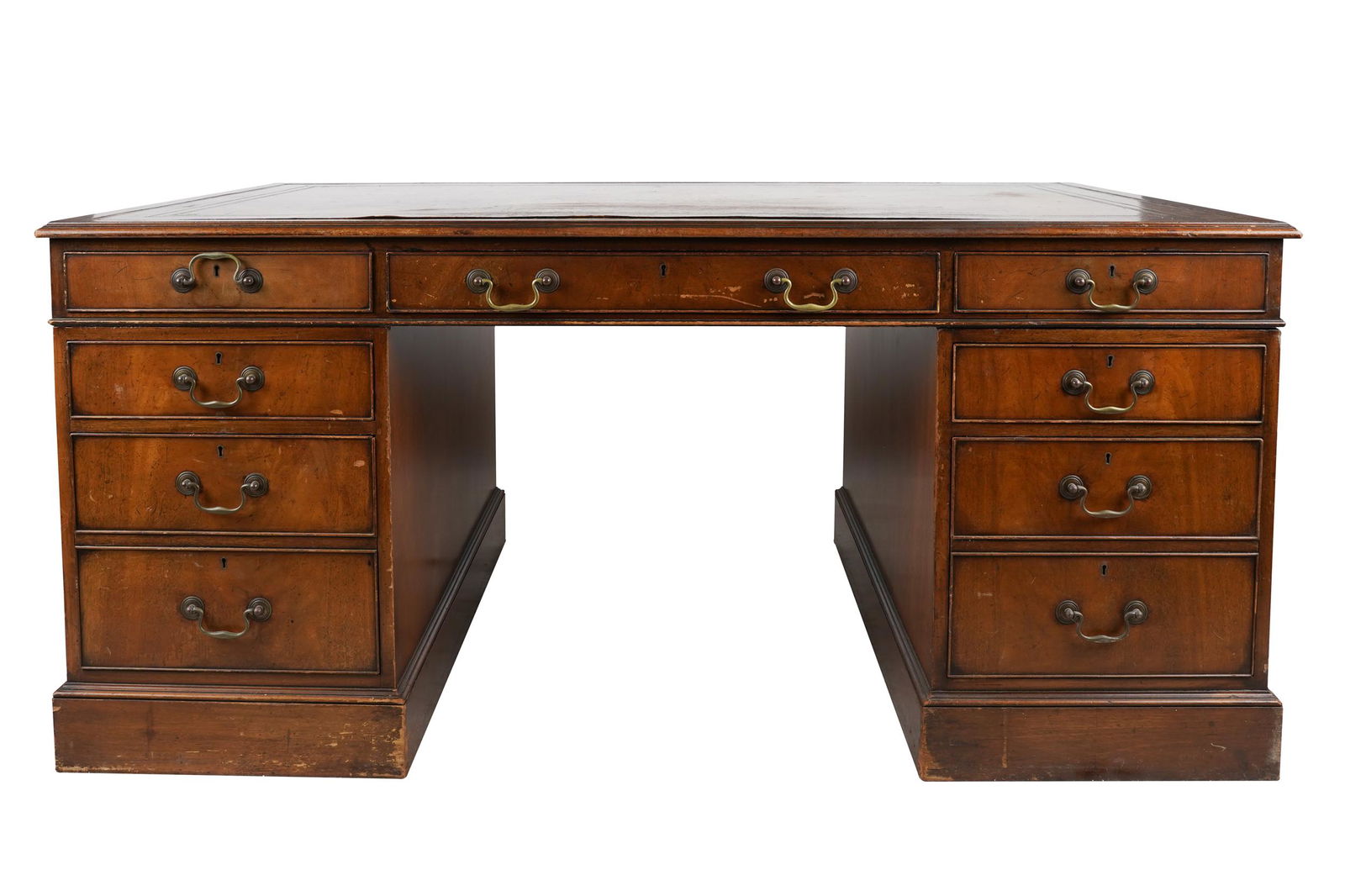 EDWARDIAN MAHOGANY PARTNER'S DESK (1 of 13)