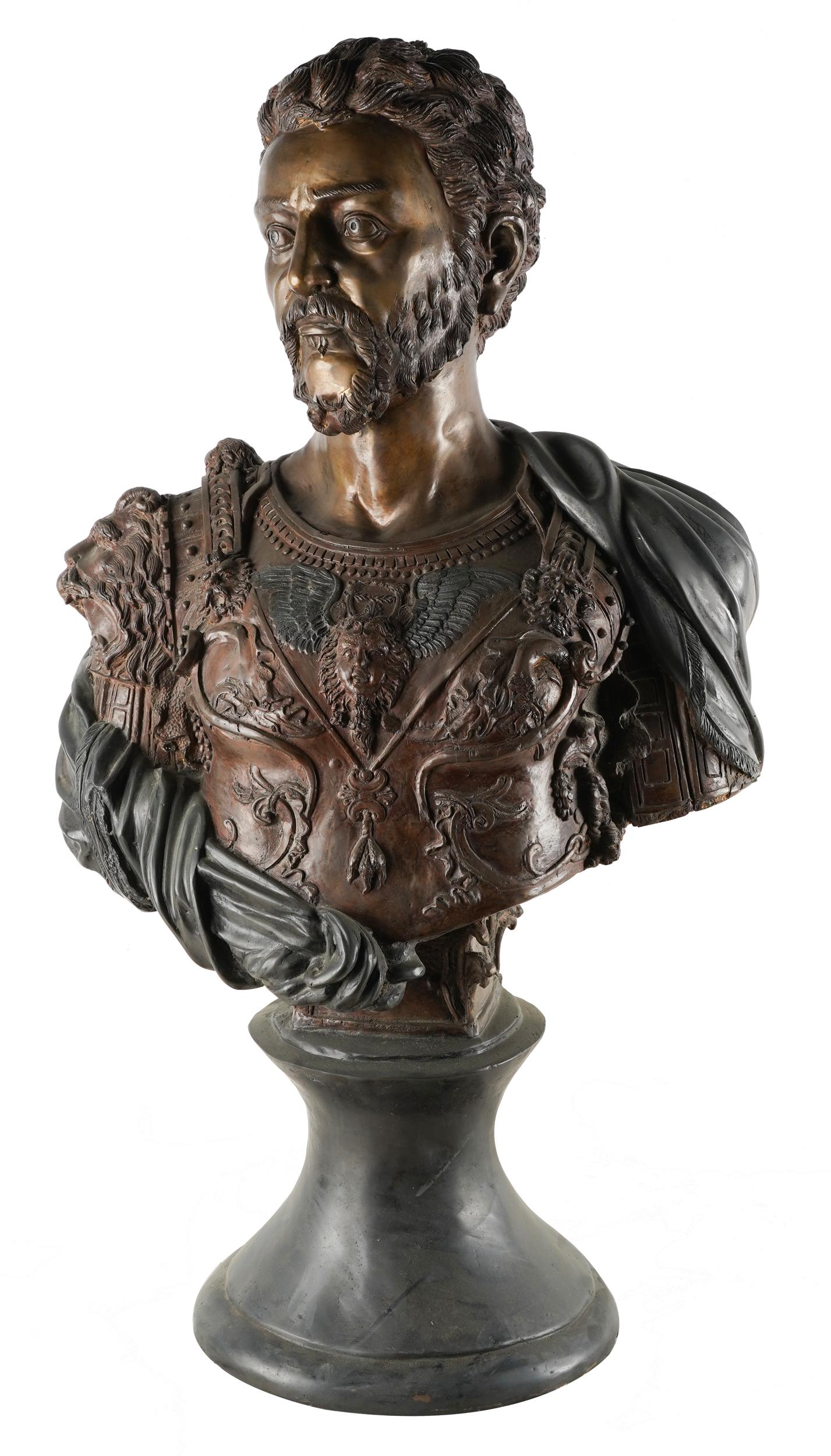 PATINATED METAL BUST OF COSIMO DE' MEDICI (1 of 9)
