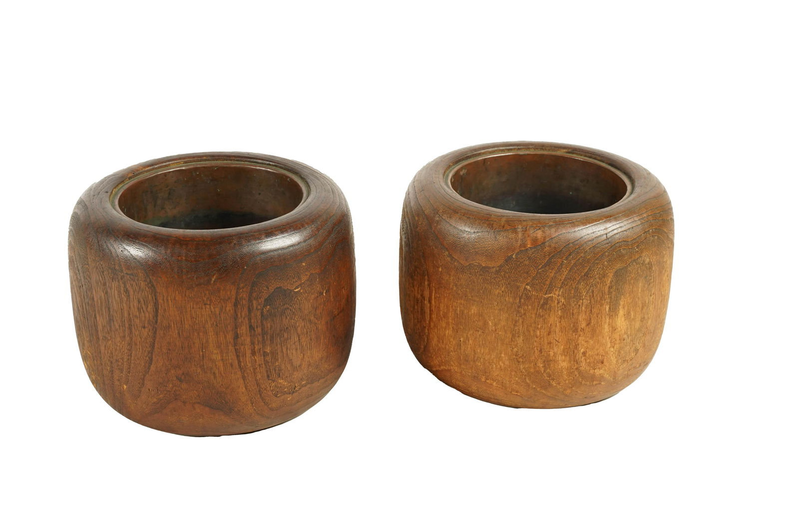 PAIR OF ASIAN WOOD PLANTERS (1 of 6)