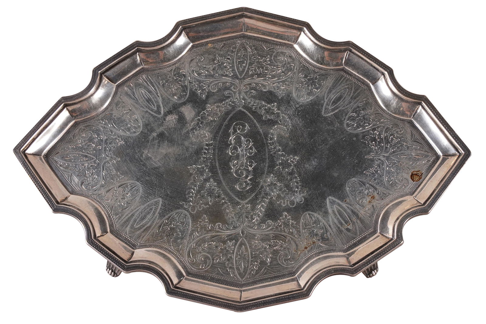 GEORGE III STERLING CARD TRAY (1 of 7)