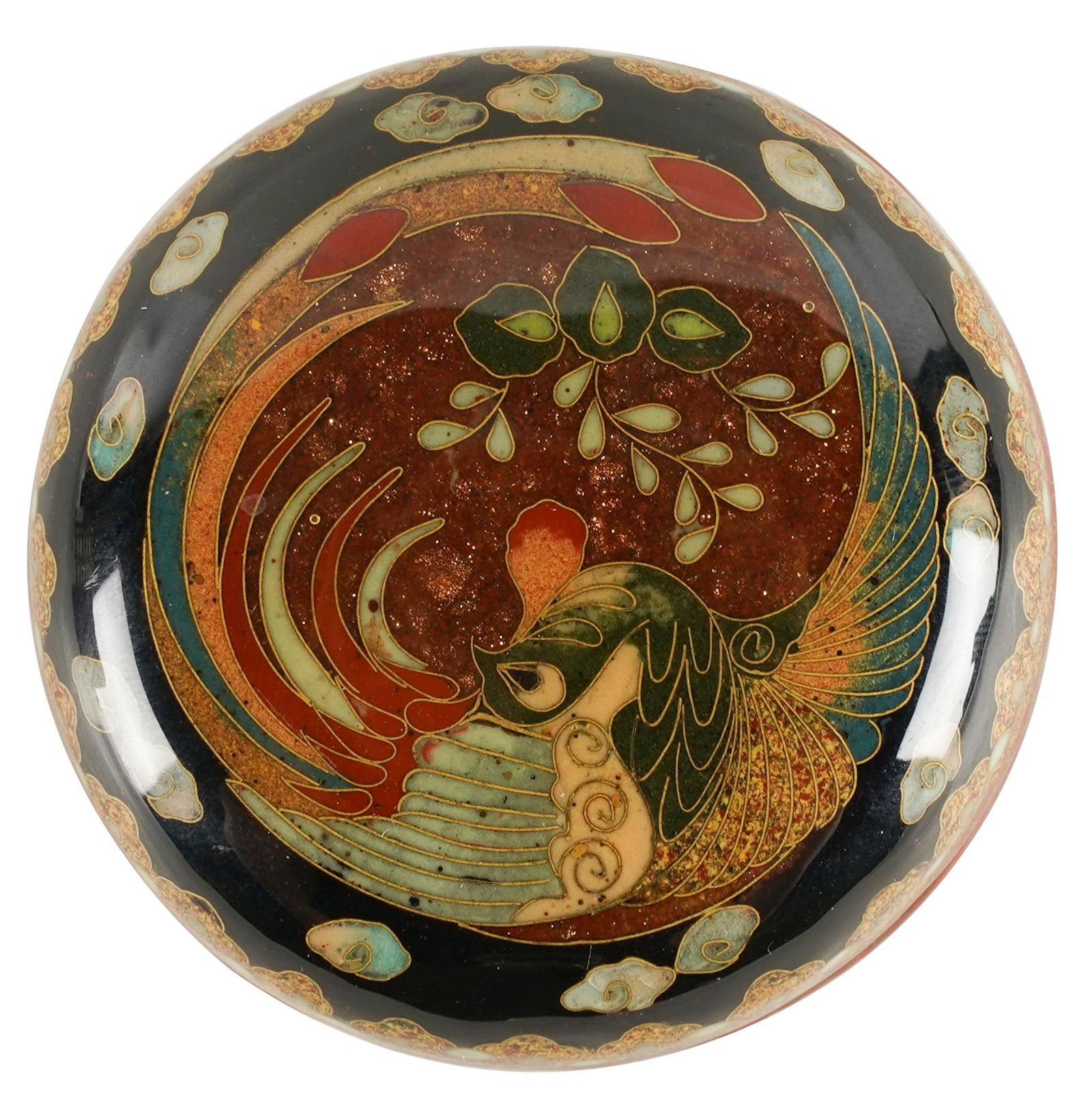 ART NOUVEAU CLOISONNE ENAMEL PASTE BOX (1 of 6)