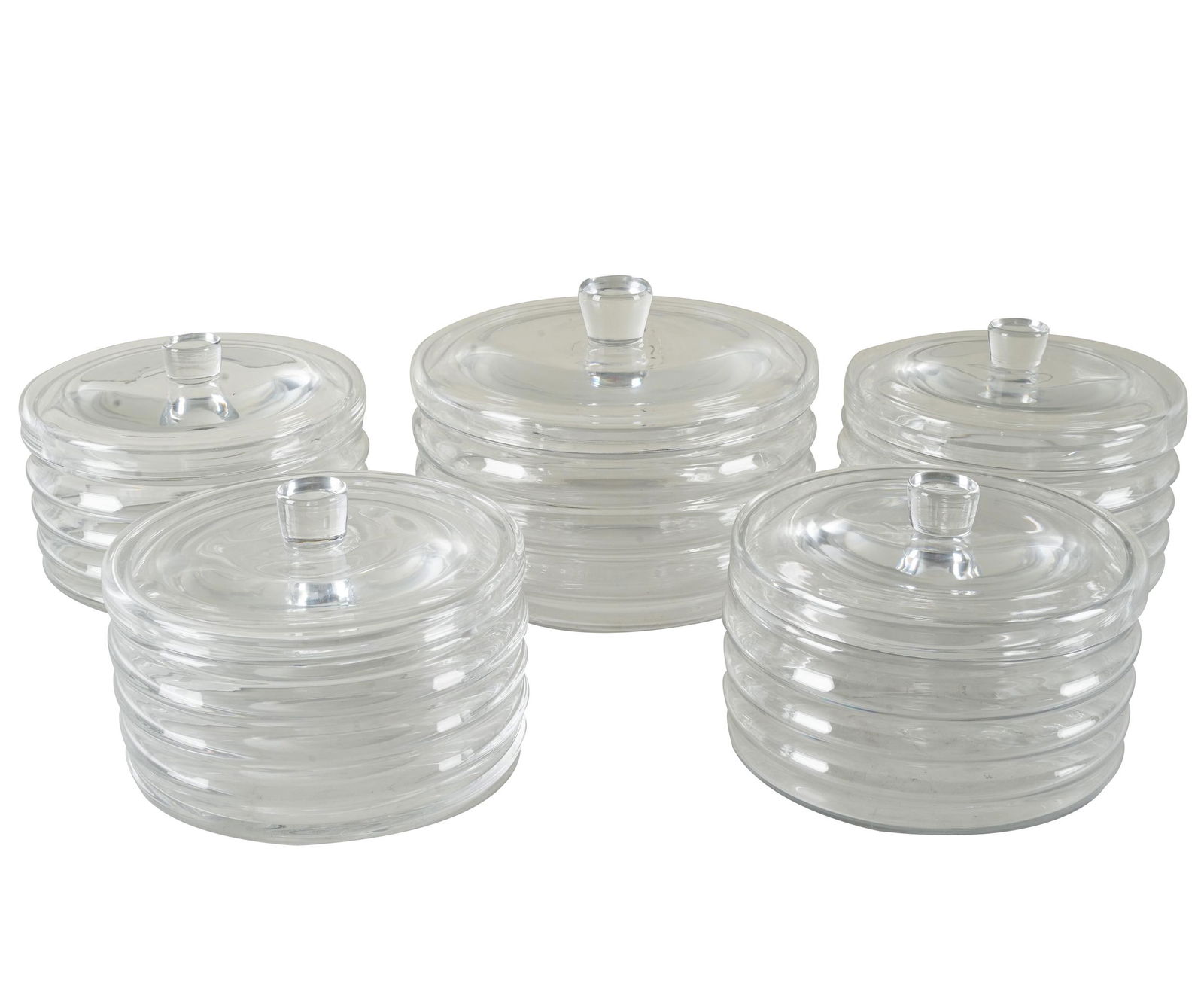 FIVE BACCARAT CRYSTAL JARS (1 of 8)
