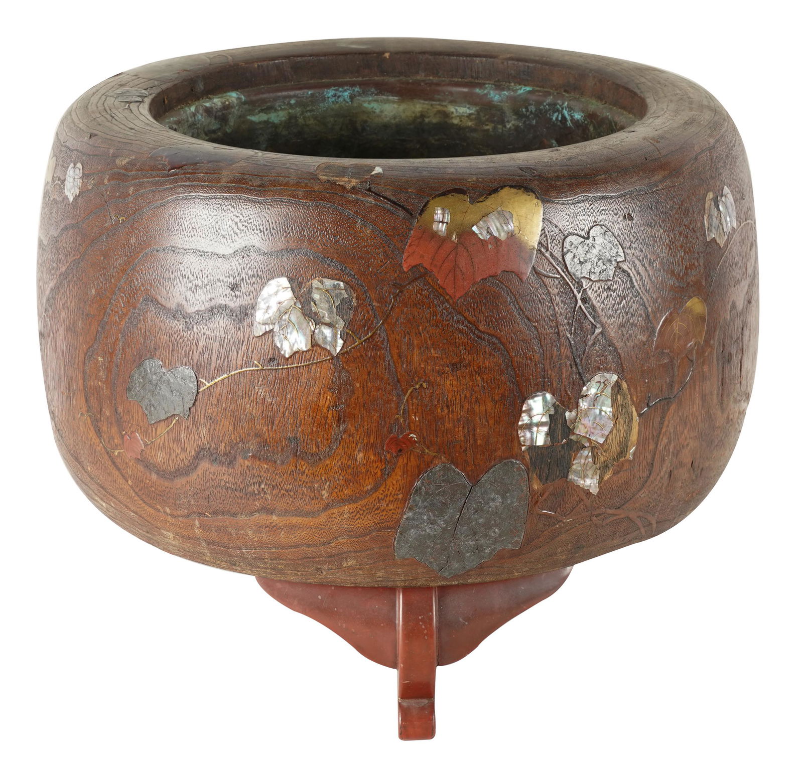 JAPANESE INLAID WOOD HIBACHI (1 of 8)