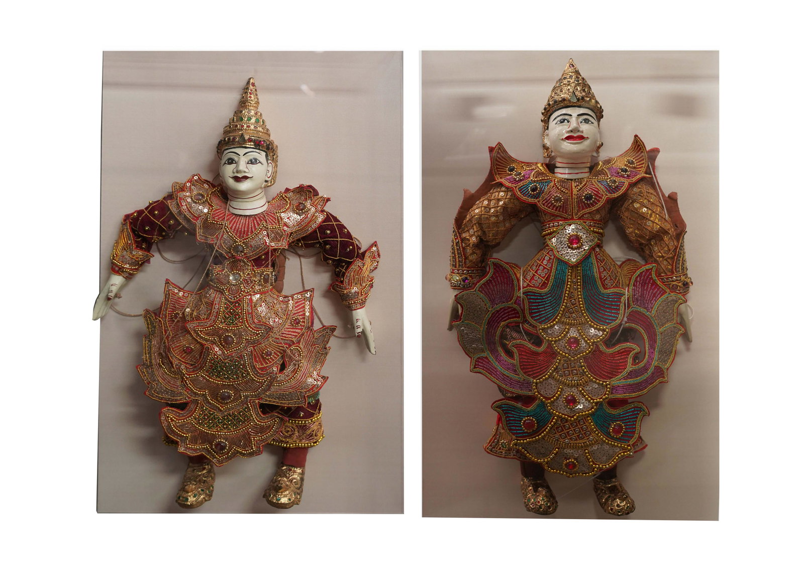 PAIR OF SOUTHEAST ASIAN WOOD & CLOTH PUPPETS (1 of 5)