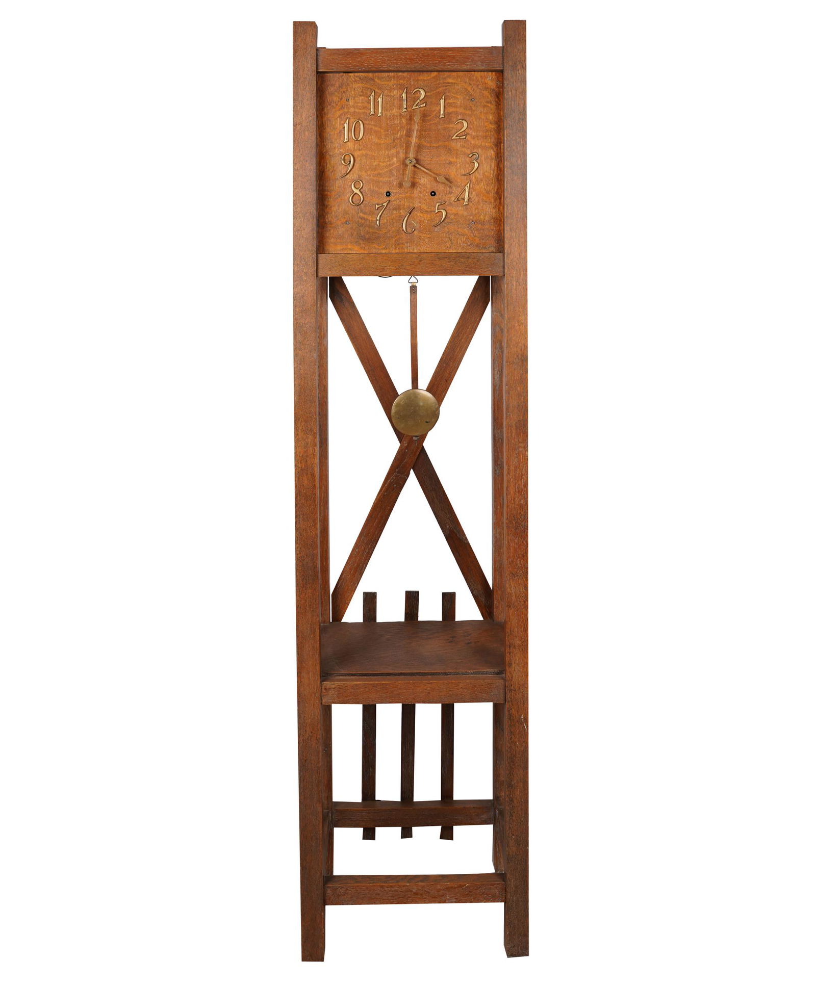 ARTS & CRAFTS  OAK GRANDFATHER CLOCK (1 of 8)