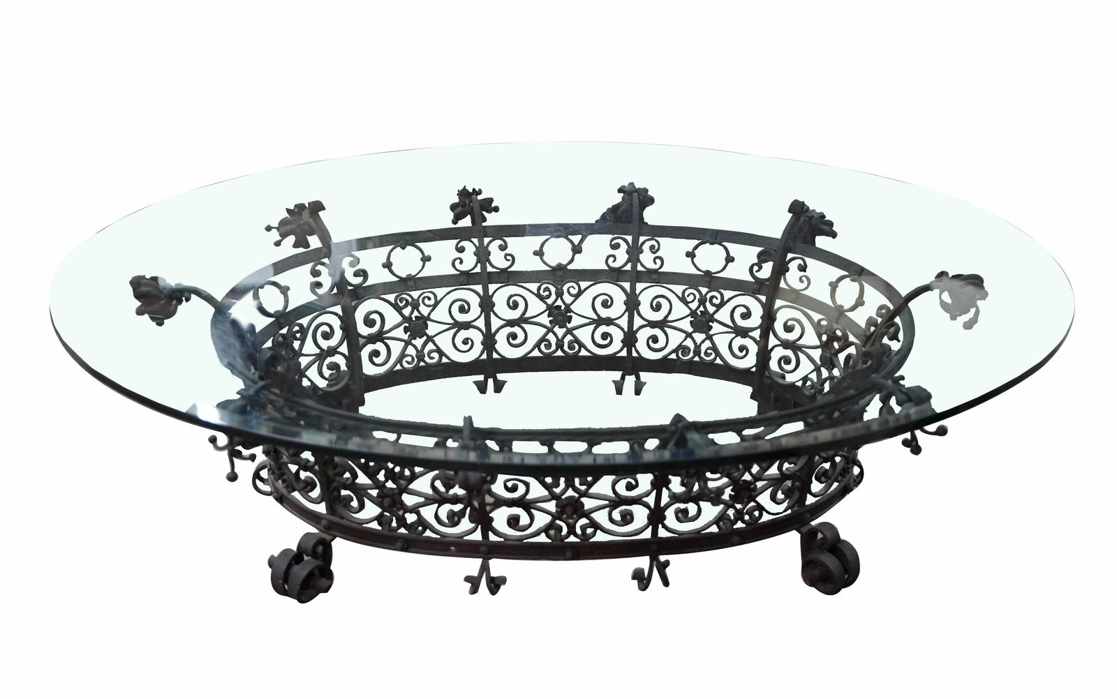 IRON & GLASS COFFEE TABLE (1 of 9)