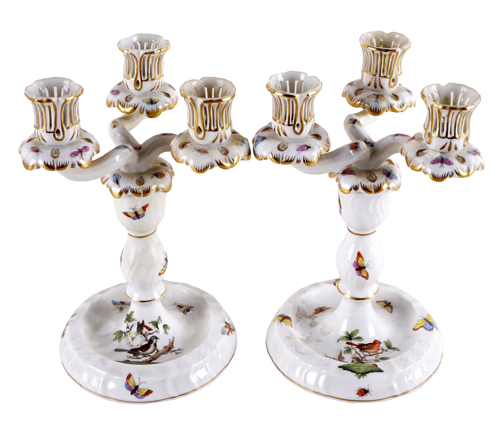 PAIR OF HEREND "QUEEN VICTORIA"  PORCELAIN CANDELABRA (1 of 11)
