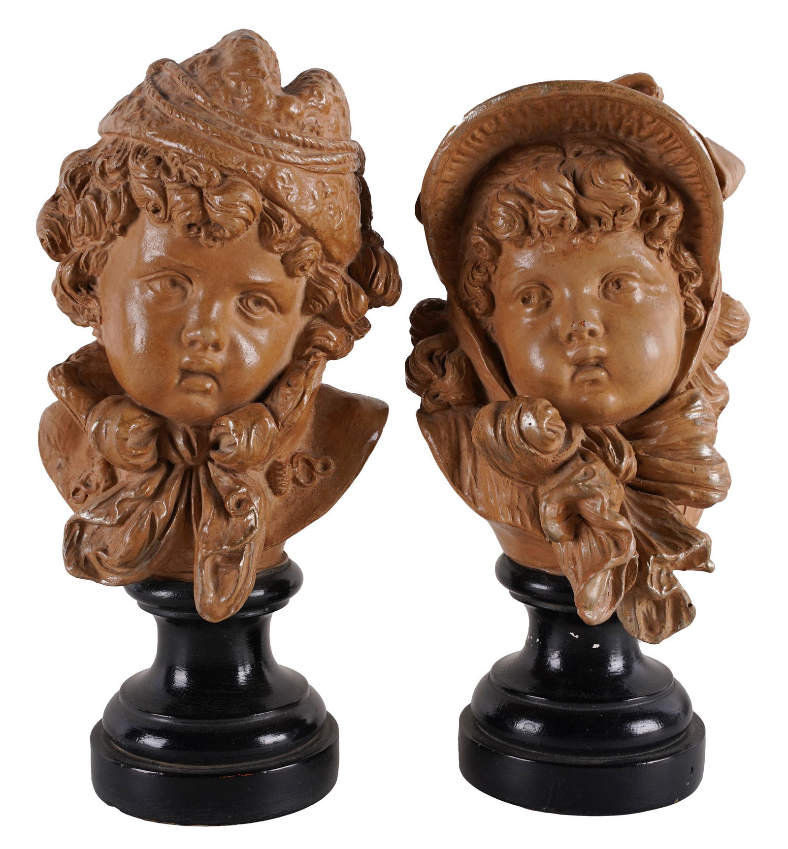 PAIR OF FRENCH BUSTS OF CHILDREN (1 of 7)