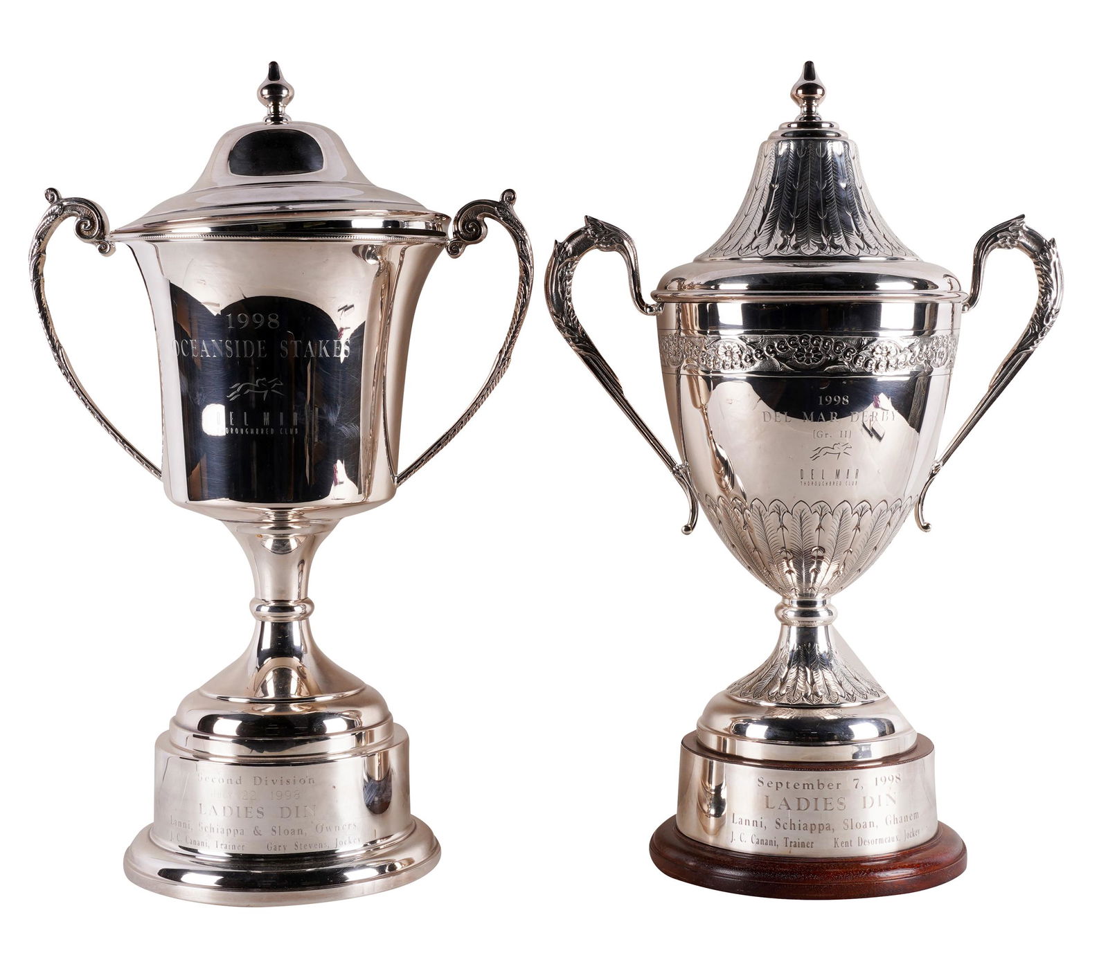 TWO SILVERPLATE LADIES DEN HORSERACING TROPHIES (1 of 10)