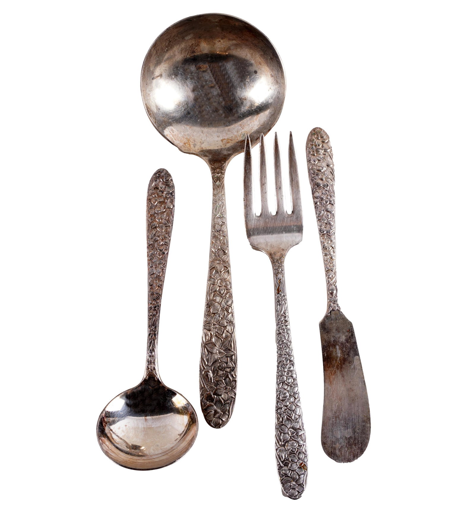 CAROL CHANNING NARCISSUS PATTERN PART FLATWARE SERVICE (1 of 6)