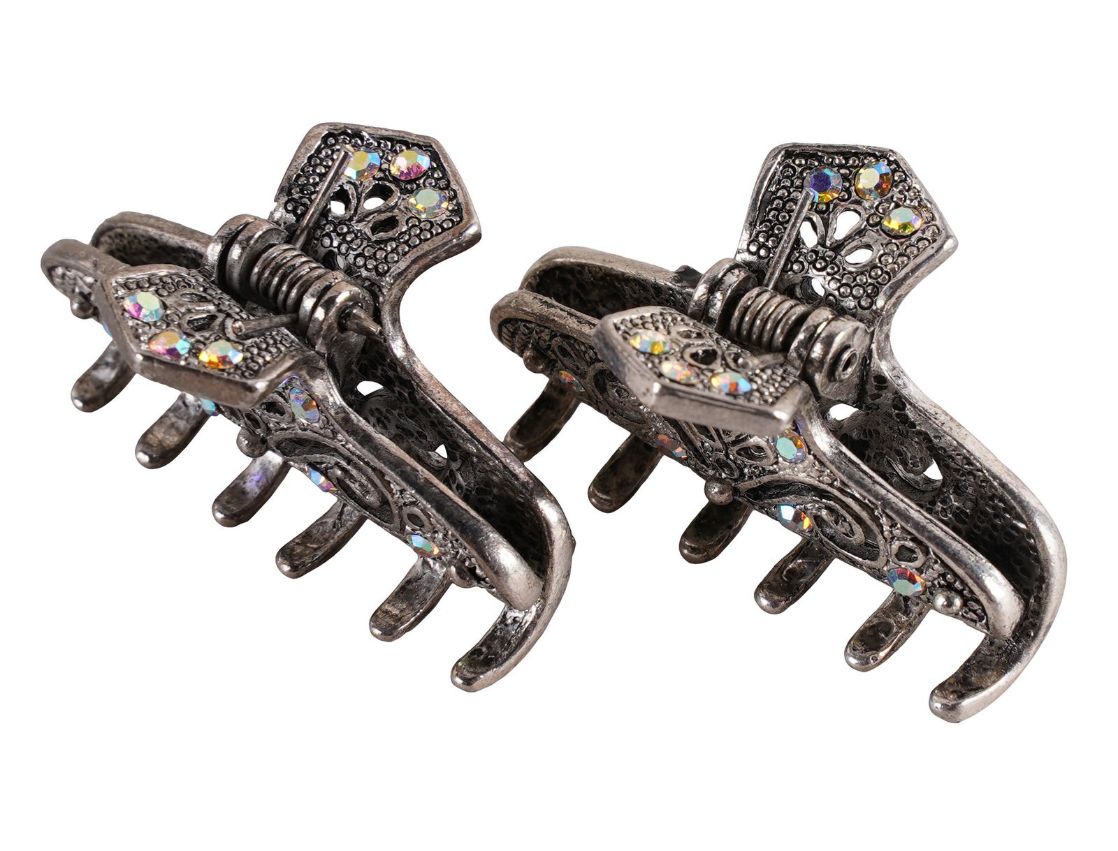 CAROL CHANNING PAIR OF SIMULANT DIAMOND HAIR CLIPS (1 of 6)