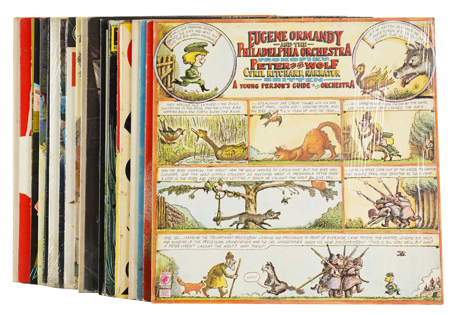 CAROL CHANNING GROUP OF RECORDS: CHILDREN'S ALBUMS: The group including orchestral works with narration, children's stories & music, etc. LP vinyl record titles include Walt Disney's Story of Sleeping Beauty Told and Sung by Mary Martin; Aesop's Fables