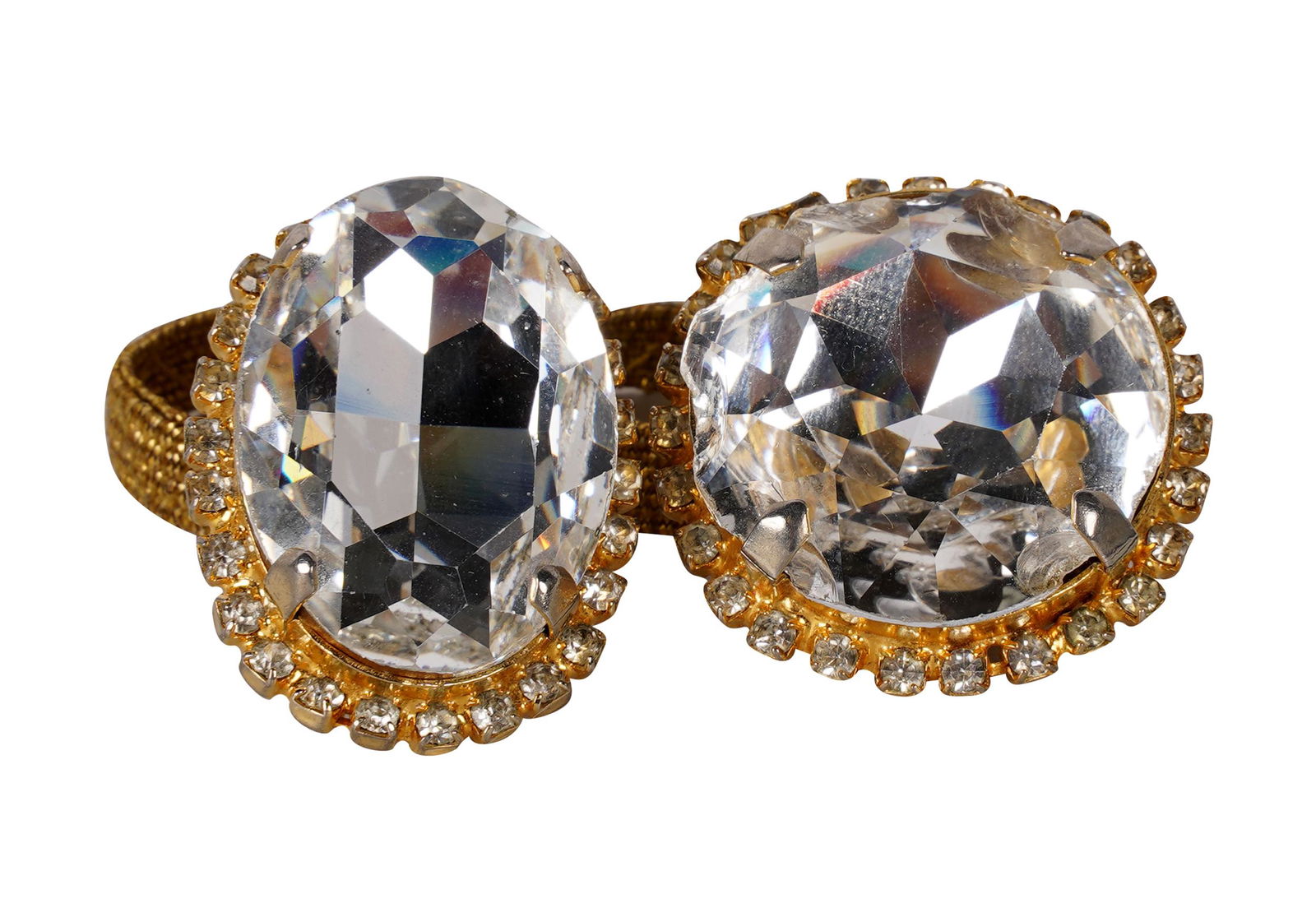 CAROL CHANNING LAWRENCE VRBA 2 LARGE RHINESTONE RINGS (1 of 5)