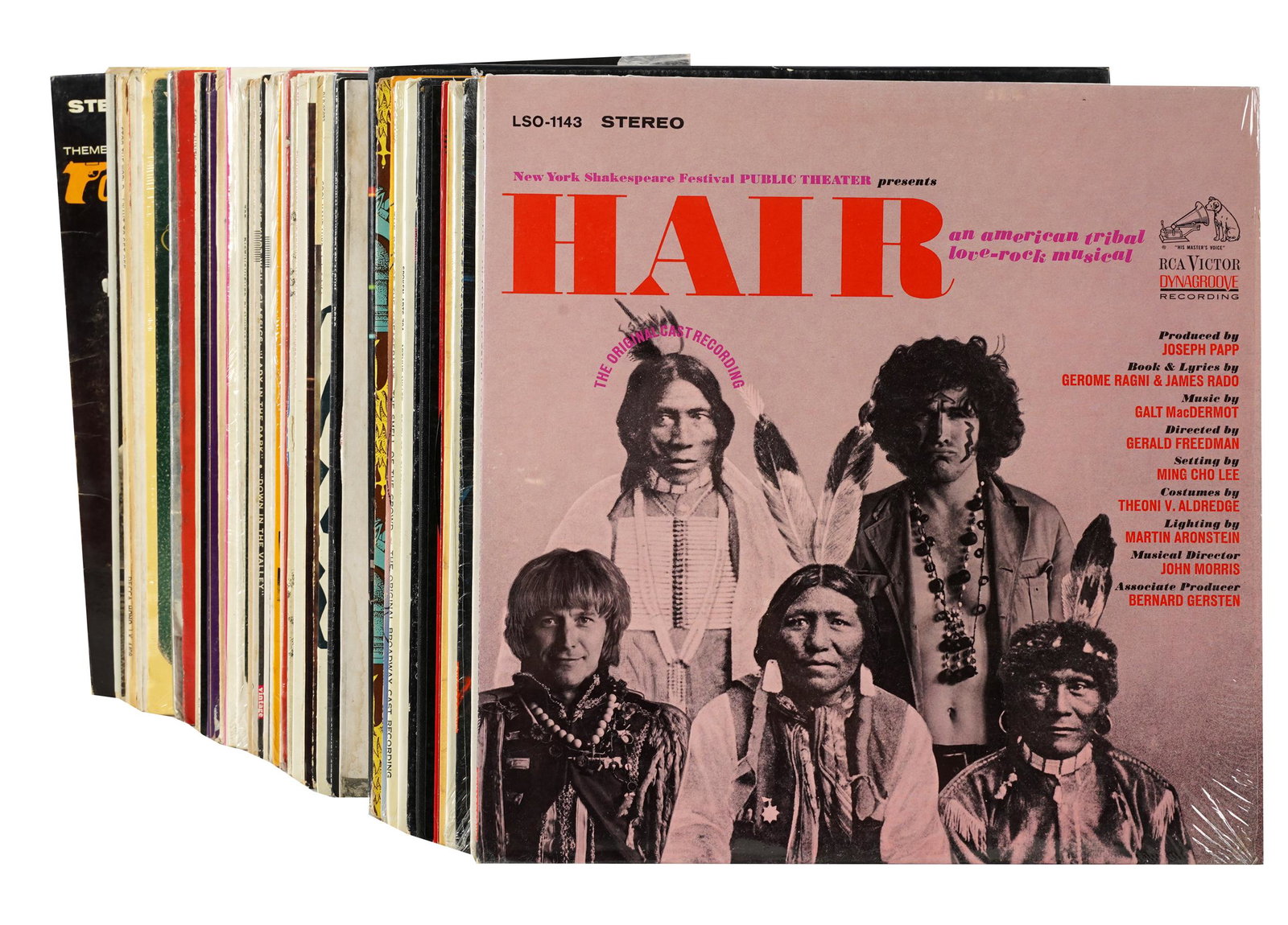 CAROL CHANNING GROUP OF RECORDS: THEATRE & FILM ALBUMS: Titles including Bar Mitzvah Boy, Hair, Little Me, Doctor Dolittle, The King and I, and many others, including several related to Noel Coward.