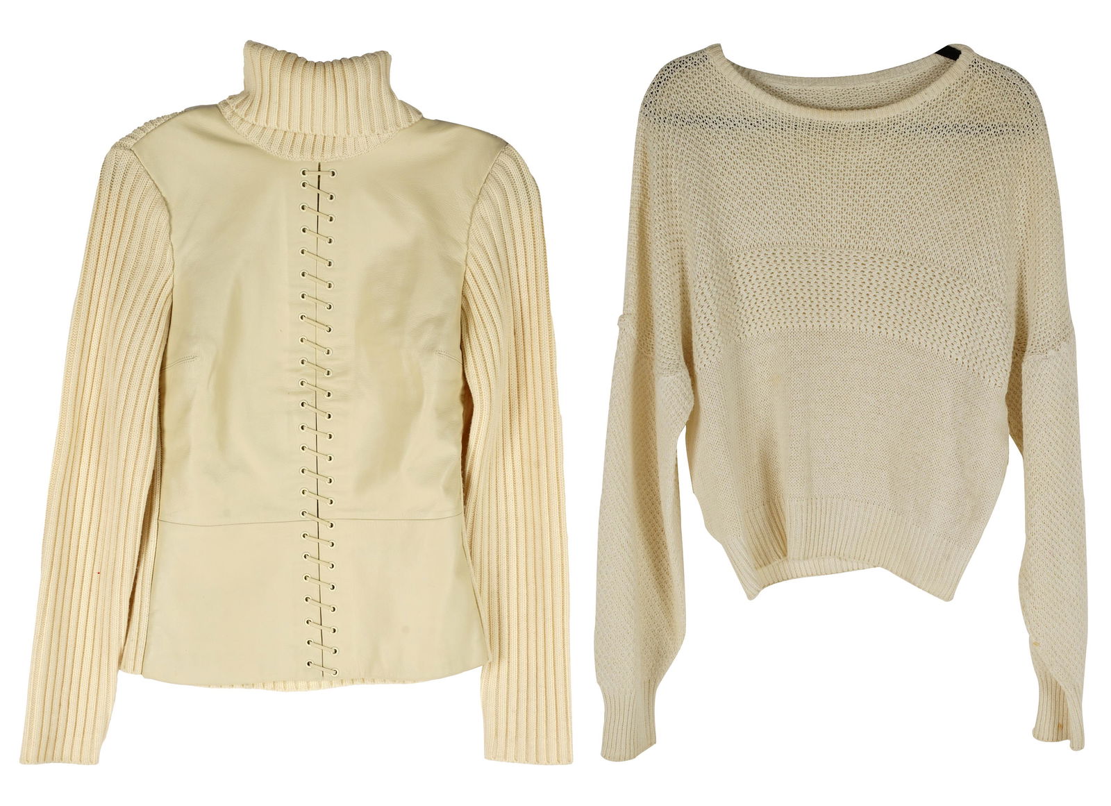 CAROL CHANNING TWO IVORY SWEATERS (1 of 12)