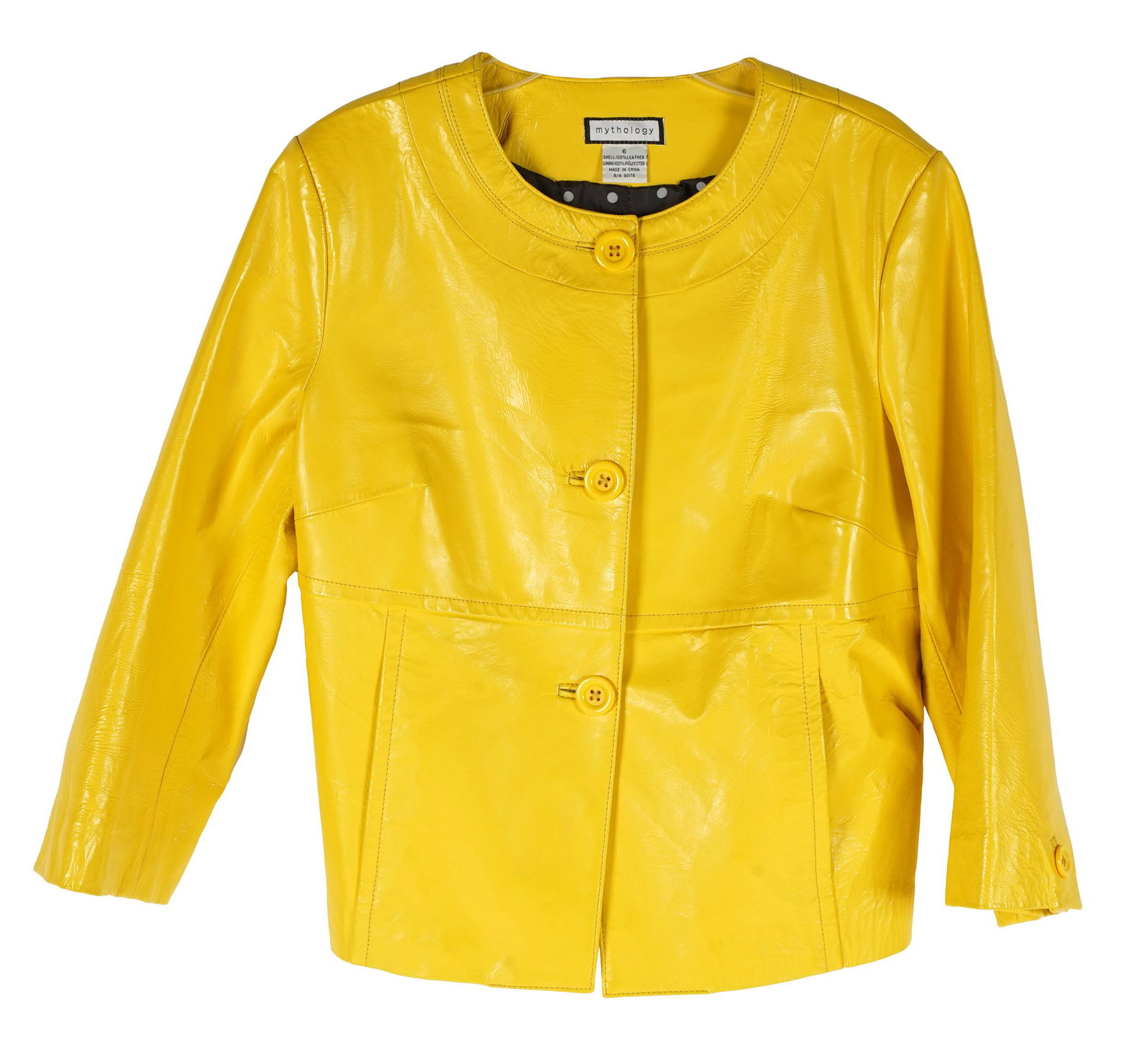 CAROL CHANNING MYTHOLOGY YELLOW LEATHER JACKET (1 of 7)