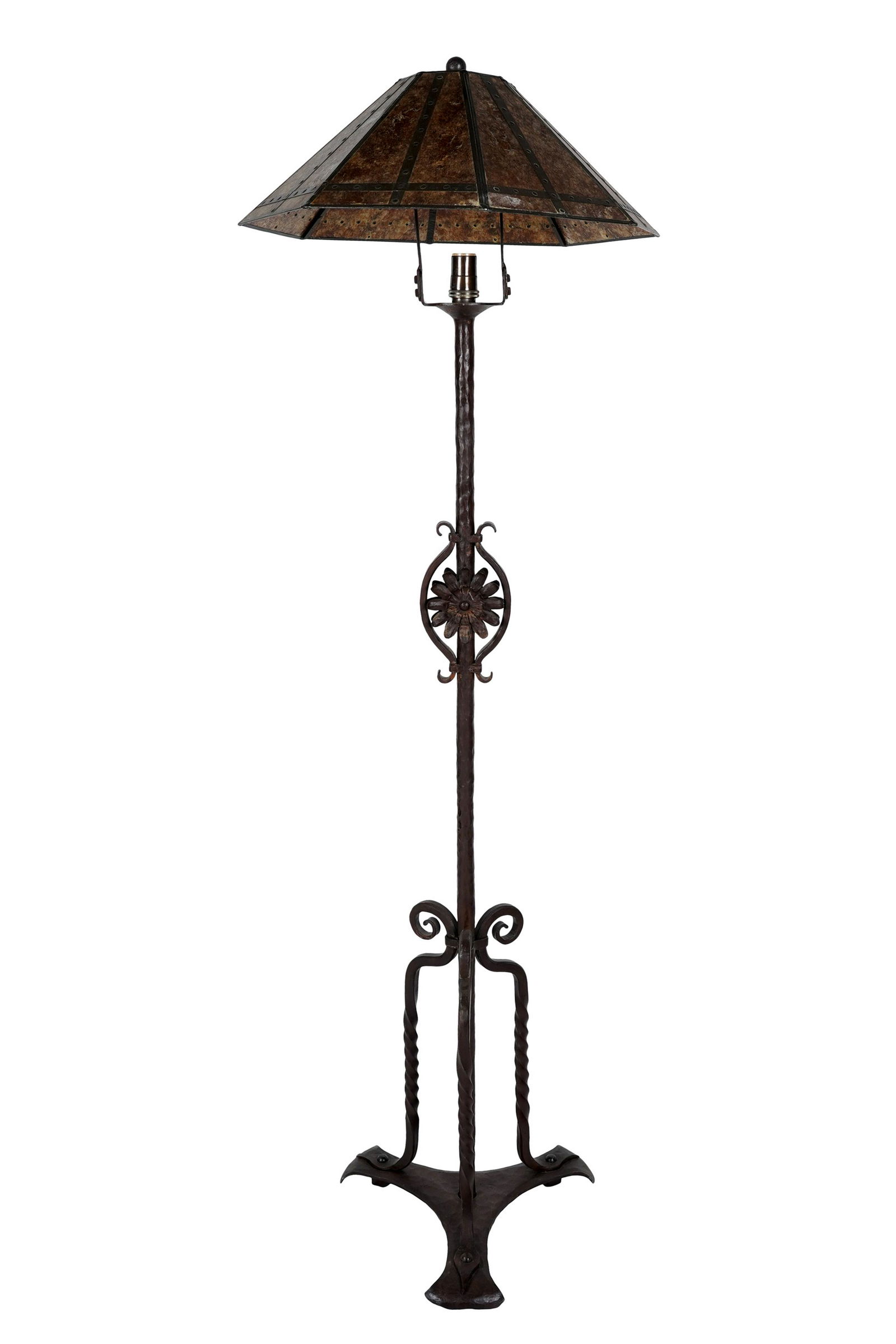 SPANISH REVIVAL STYLE WROUGHT IRON FLOOR LAMP (1 of 9)