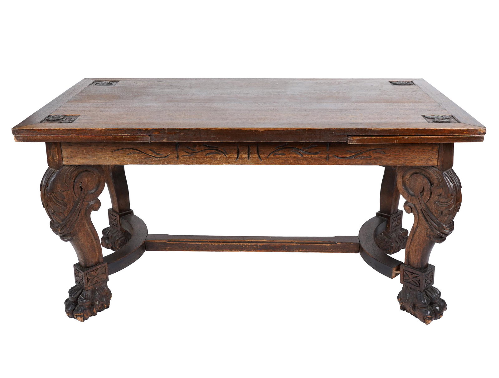 BAROQUE STYLE CARVED OAK EXTENDING TABLE (1 of 11)
