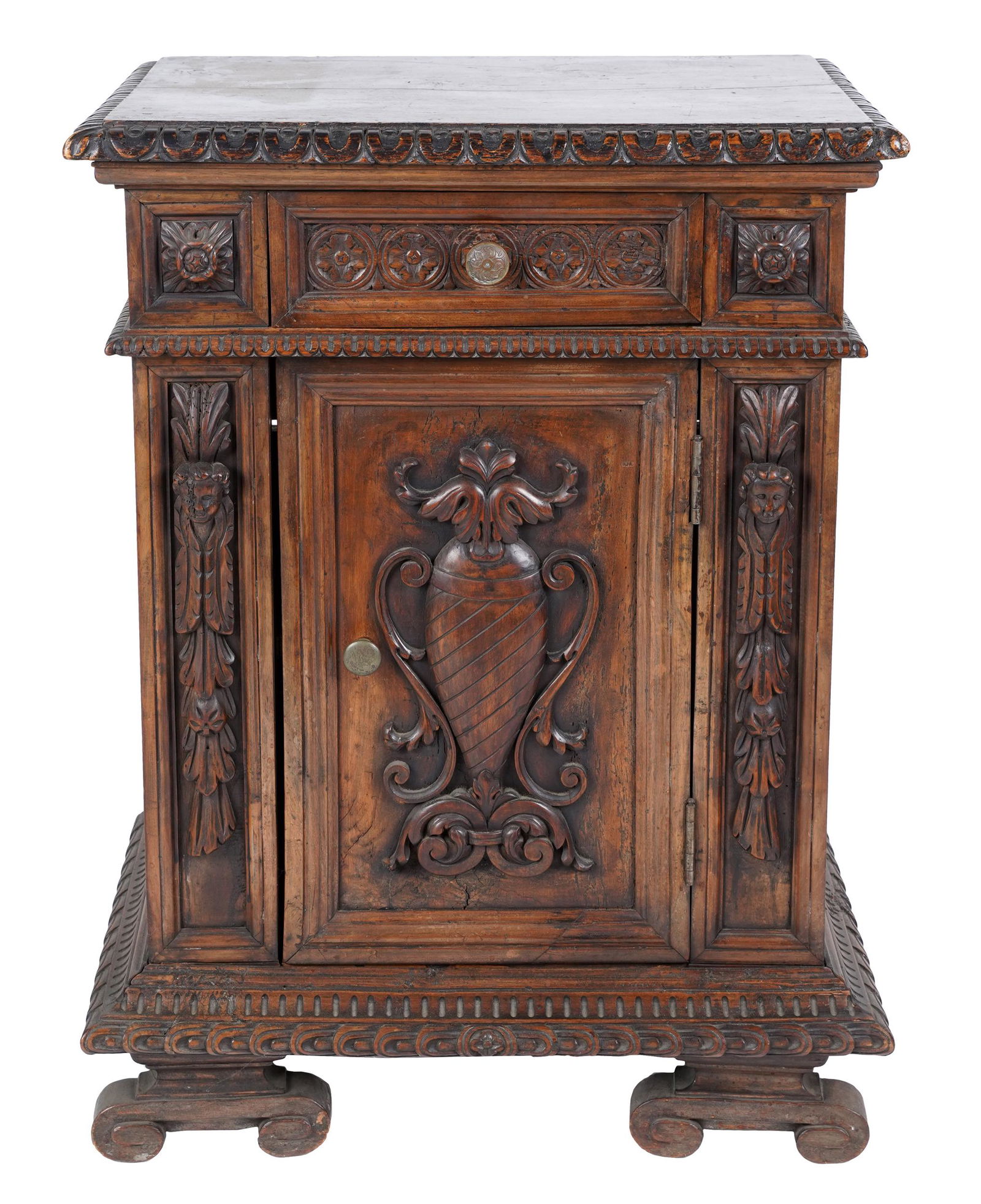 ITALIAN BAROQUE STYLE WALNUT CREDENZA (1 of 10)