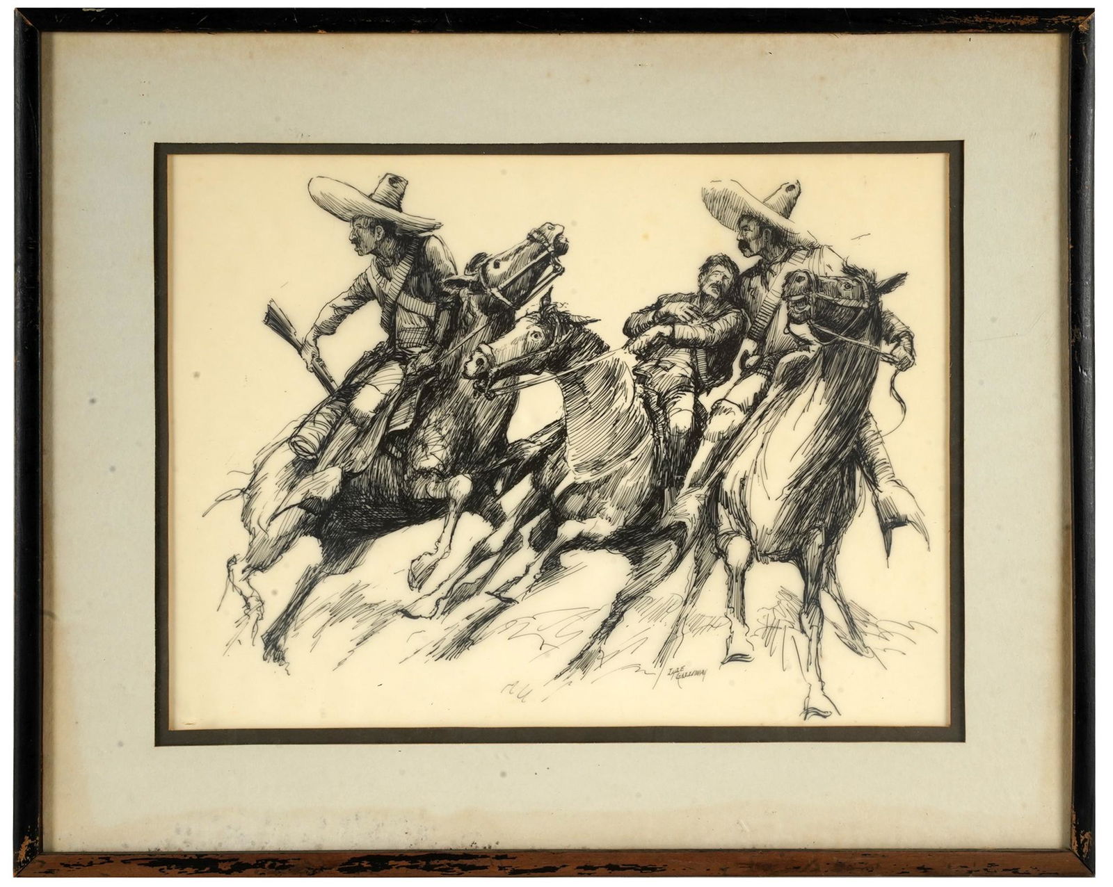 LYLE GALLOWAY (1930 - 1984): THREE MEN ON HORSEBACK (1 of 7)