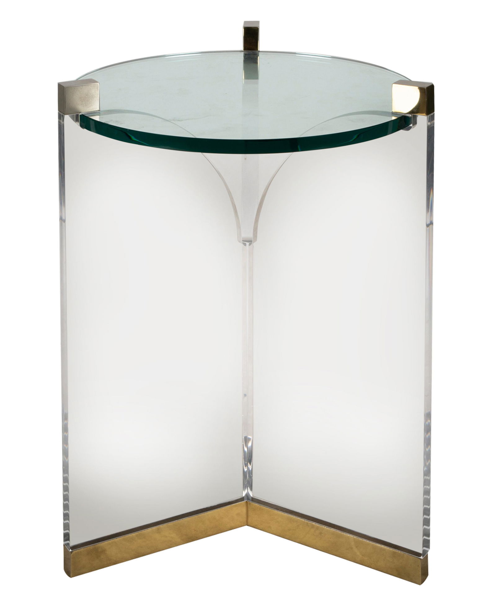 ACRYLIC, BRASS, & GLASS COCKTAIL TABLE (1 of 9)