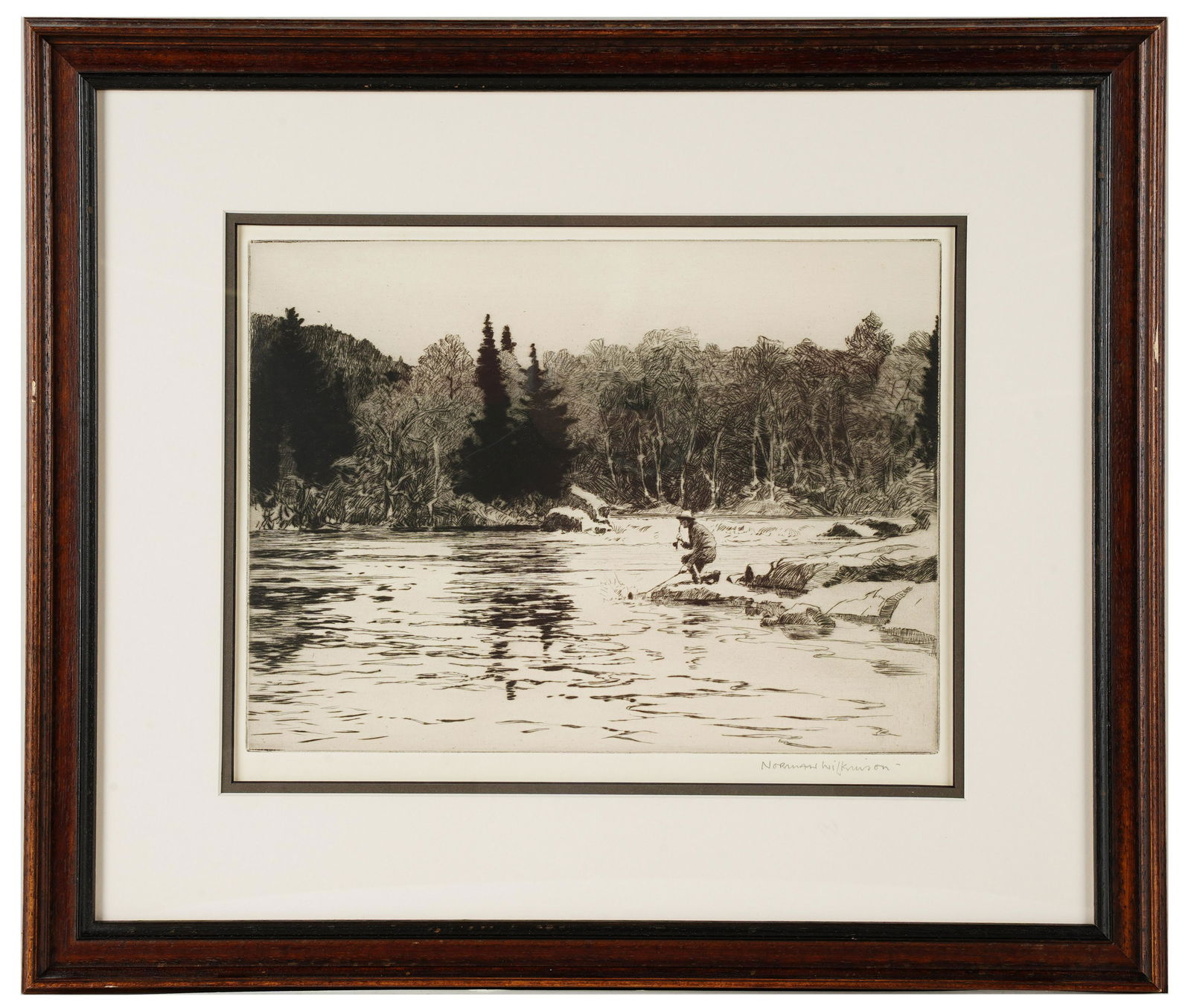 NORMAN WILKINSON (1878 - 1971): "BELOW THE FALLS, MOOSE (1 of 7)