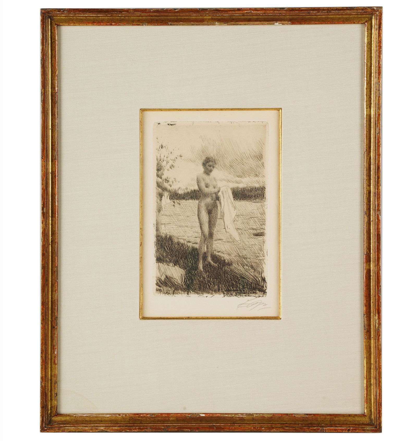 ANDERS ZORN (1860 - 1920): "BATHER" (1 of 7)