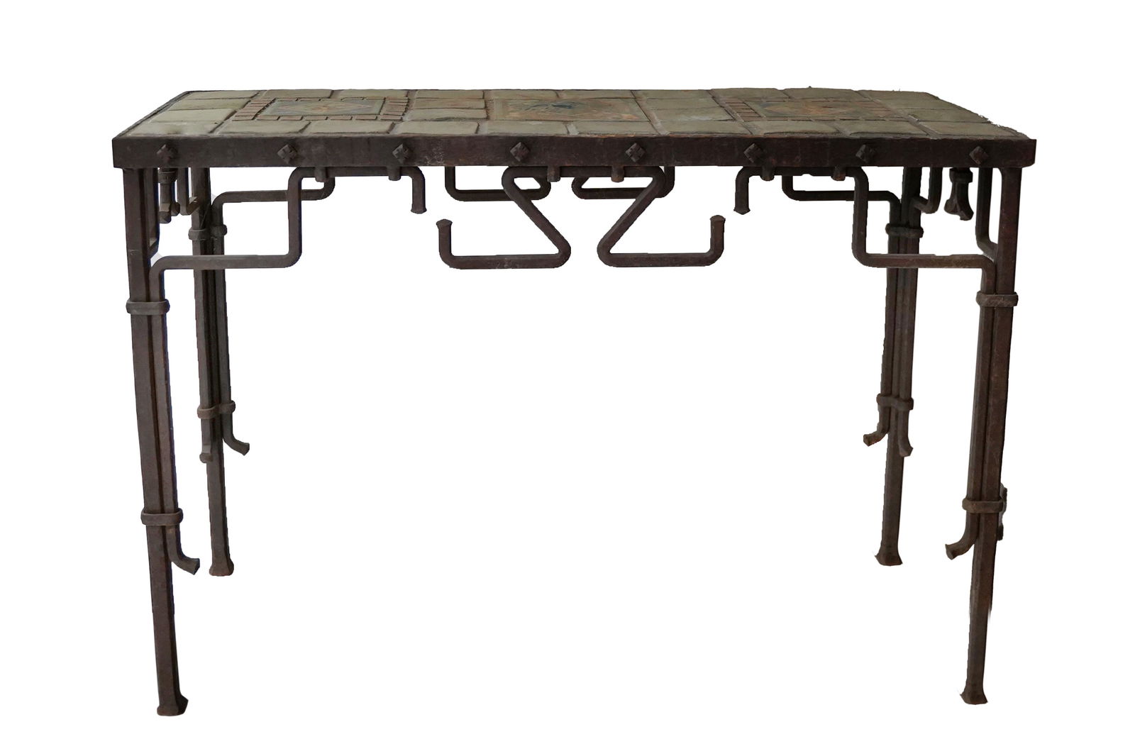 CALIFORNIA TILE & IRON COLSOLE TABLE (1 of 8)