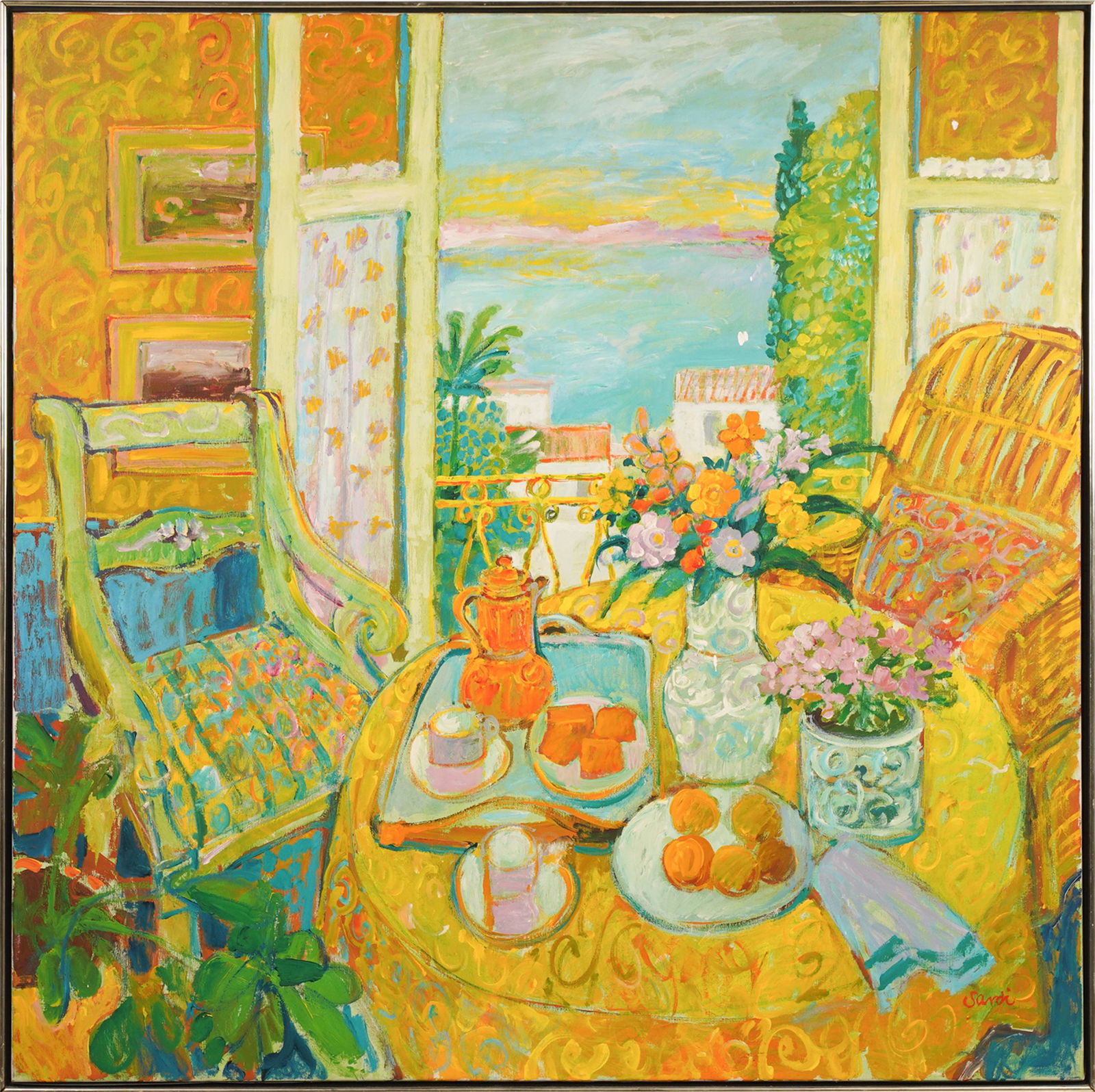 JEAN SARDI (B. 1947): INTERIOR WITH VIEW THROUGH WINDOW (1 of 16)